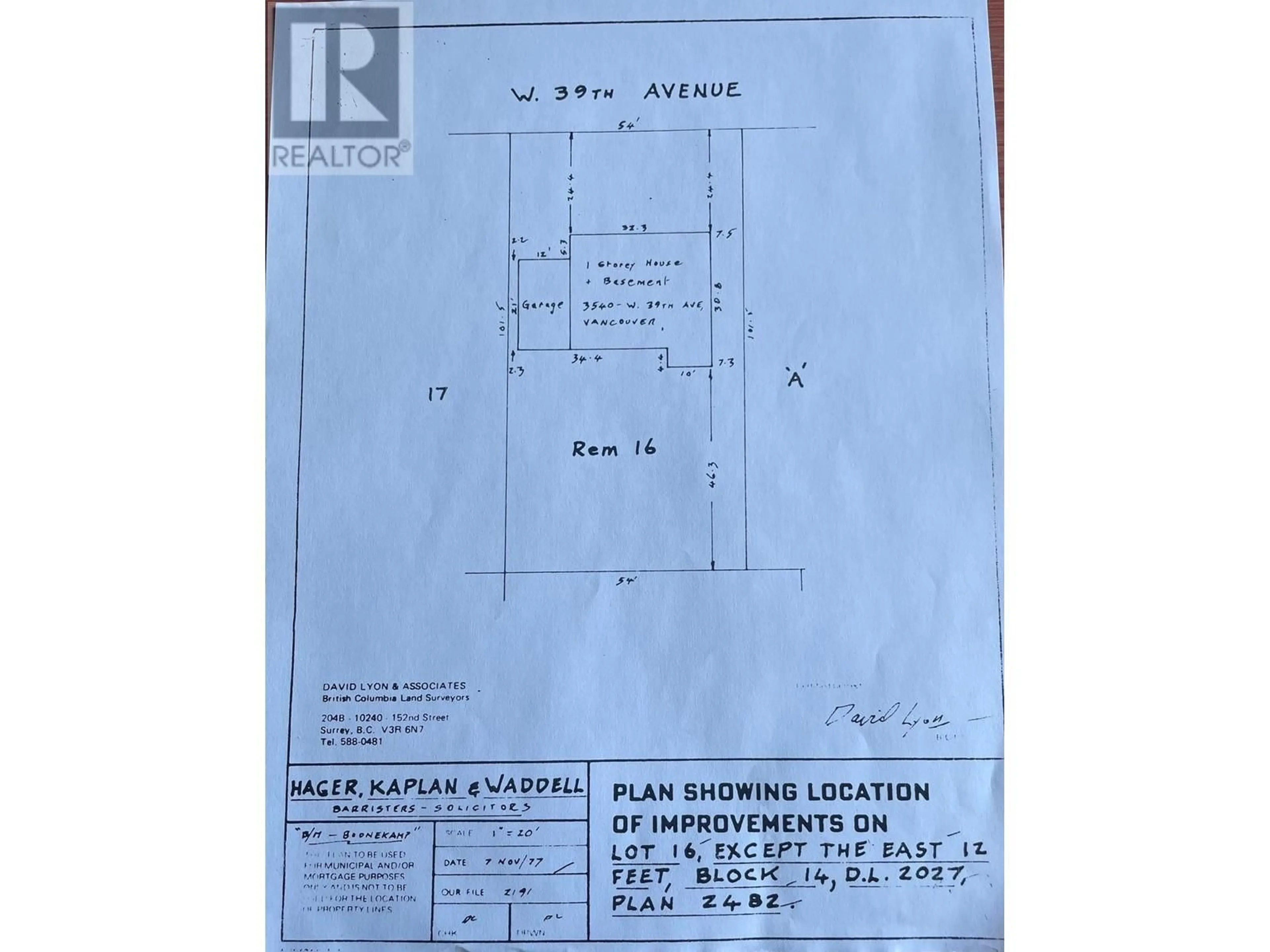 Floor plan for 3540 39TH AVENUE, Vancouver British Columbia V6N3A5