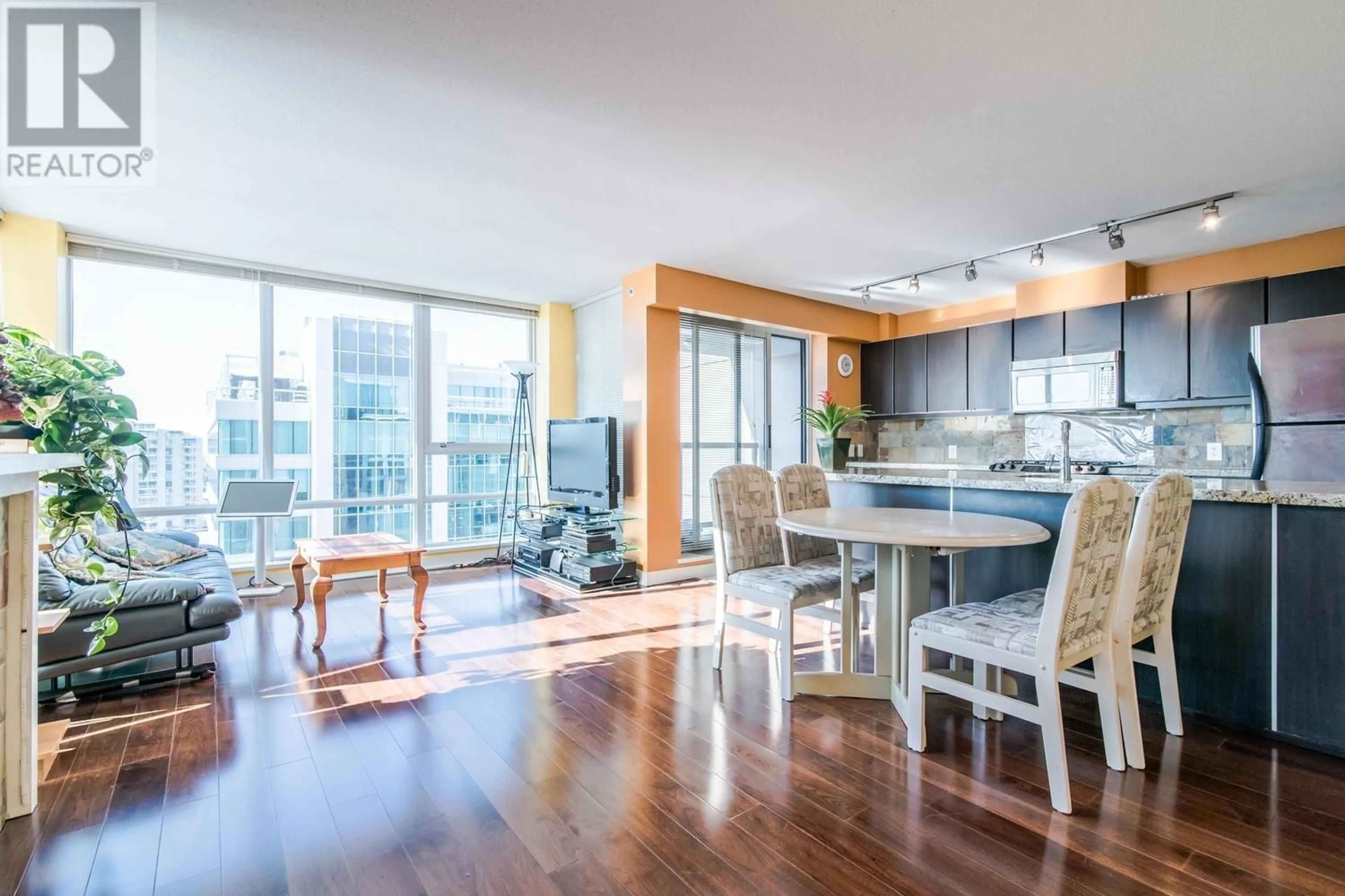 Open concept kitchen, wood/laminate floor for 1707 - 6068 NO. 3 ROAD, Richmond British Columbia V6Y4M7