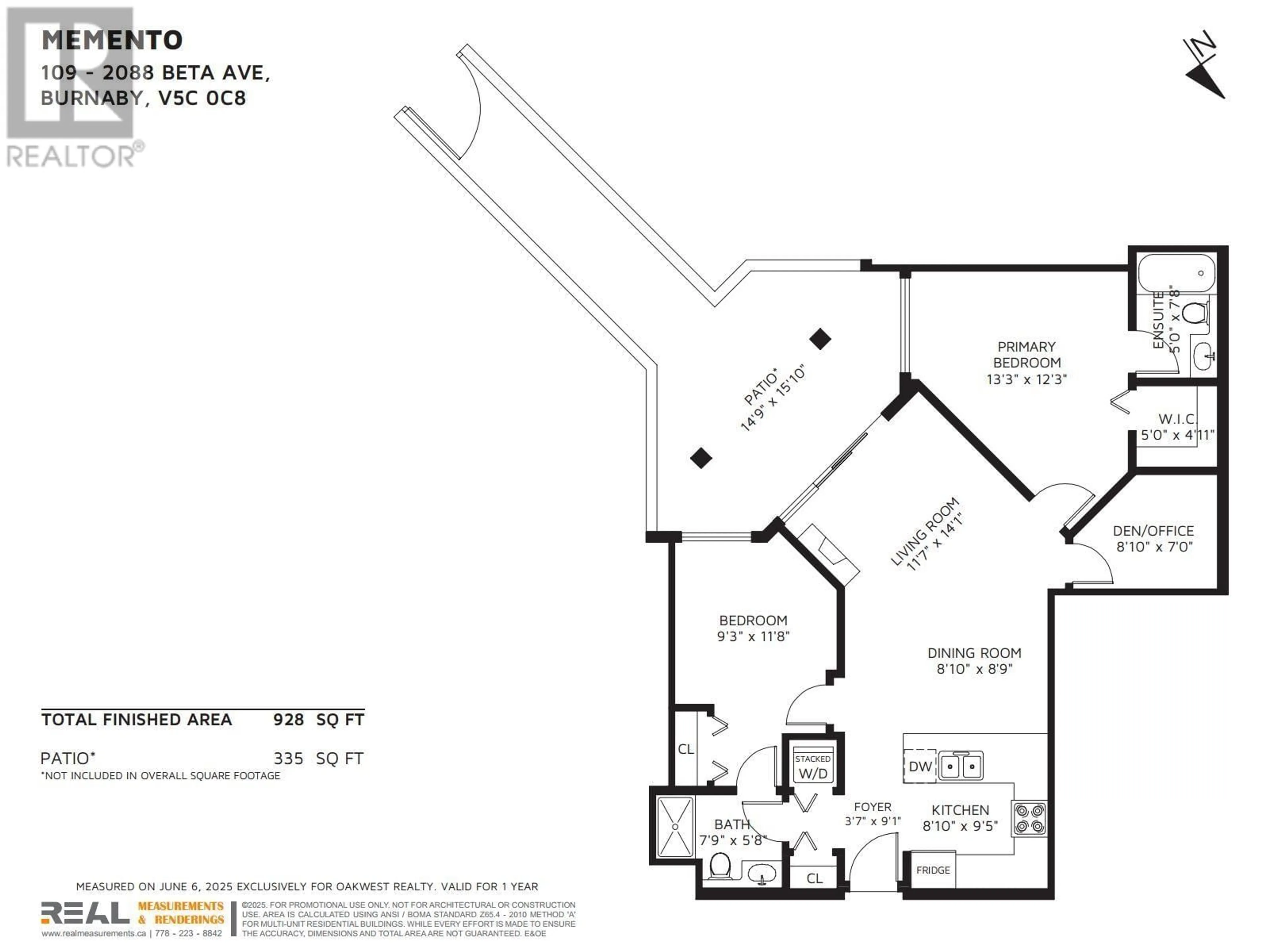 Floor plan for 109 - 2088 BETA AVENUE, Burnaby British Columbia V5C0C8
