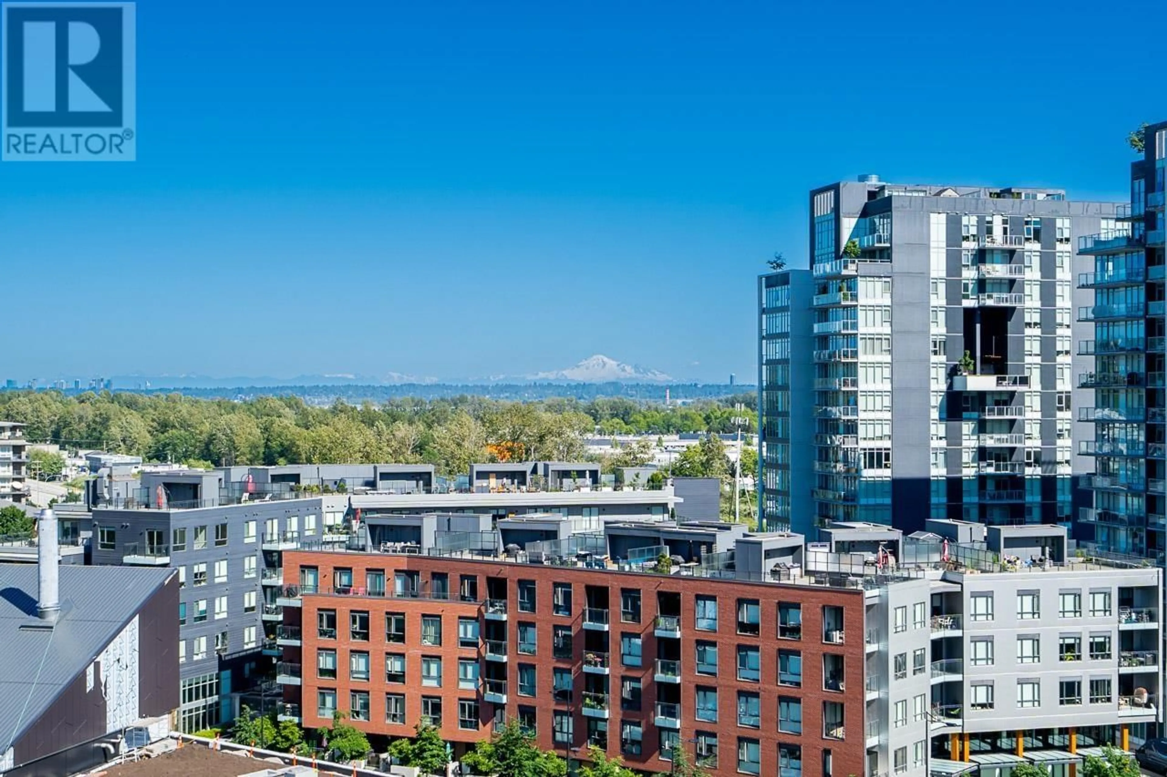 A pic from outside/outdoor area/front of a property/back of a property/a pic from drone, city buildings view from balcony for 1011 - 3557 SAWMILL CRESCENT, Vancouver British Columbia V5S0E2