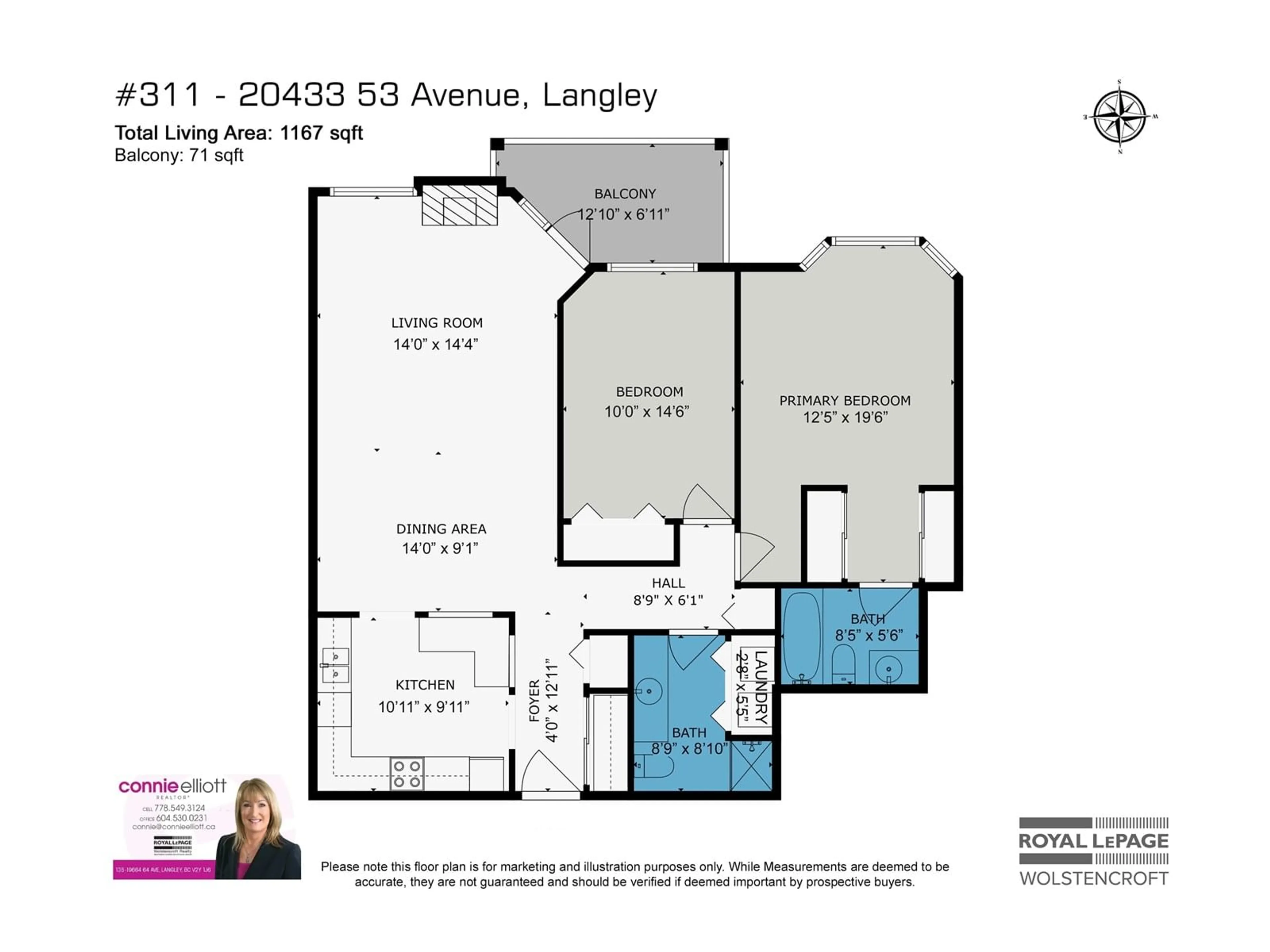 Floor plan for 311 - 20433 53, Langley British Columbia V3A7A6