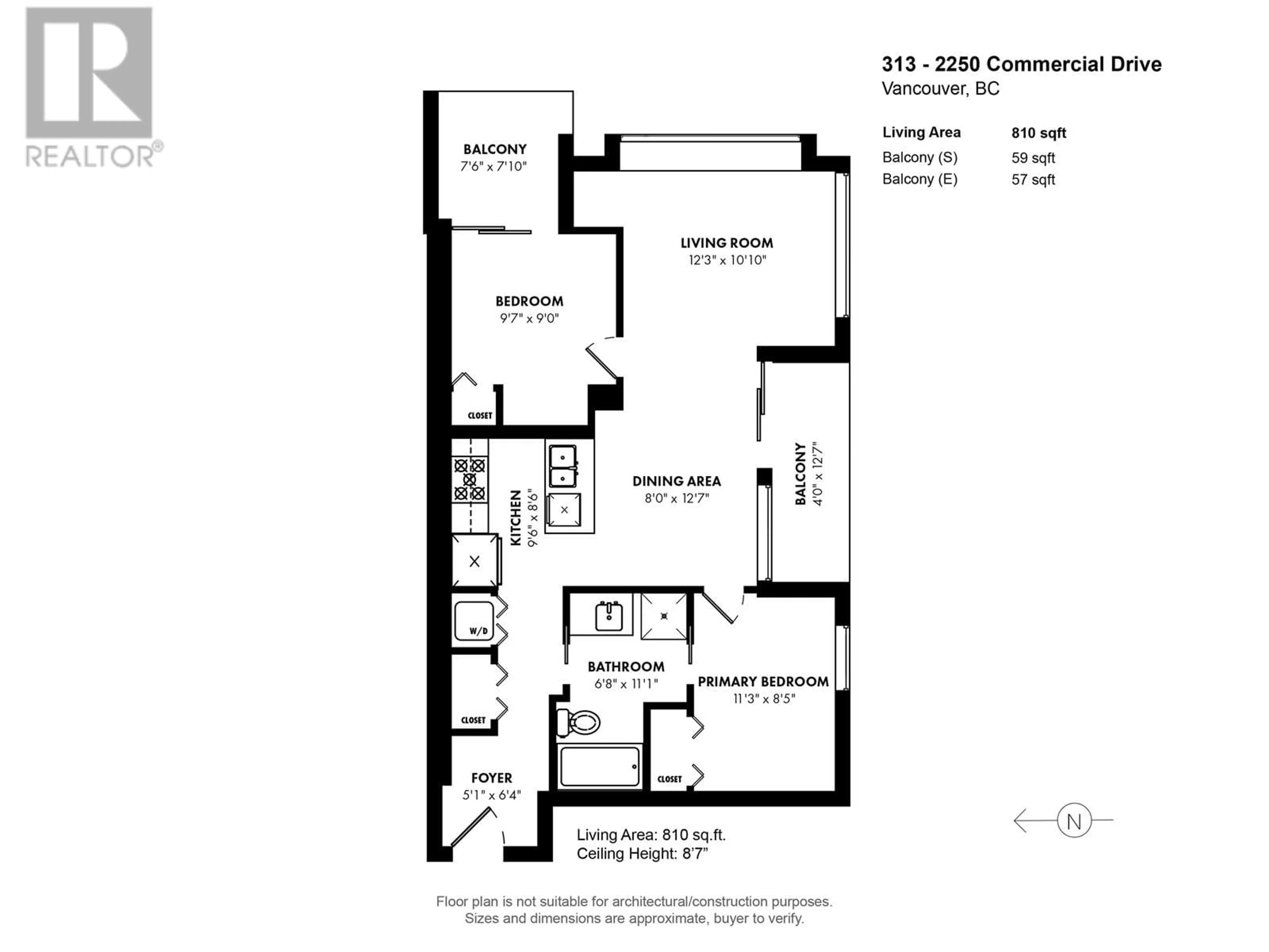 Floor plan for 313 - 2250 COMMERCIAL DRIVE, Vancouver British Columbia V5N5P9