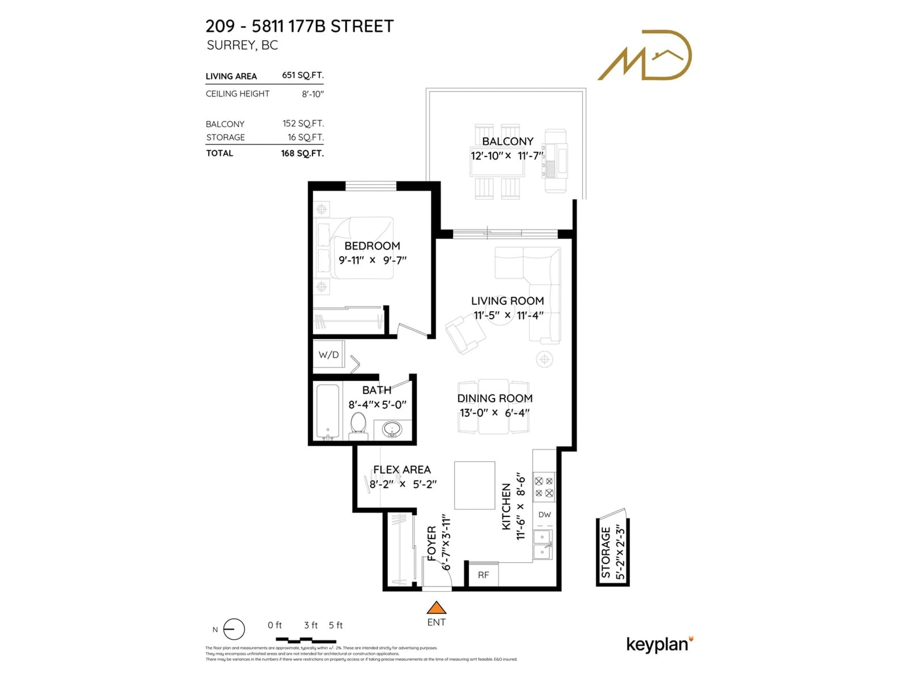 Floor plan for 209 - 5811 177B, Surrey British Columbia V3S4J4