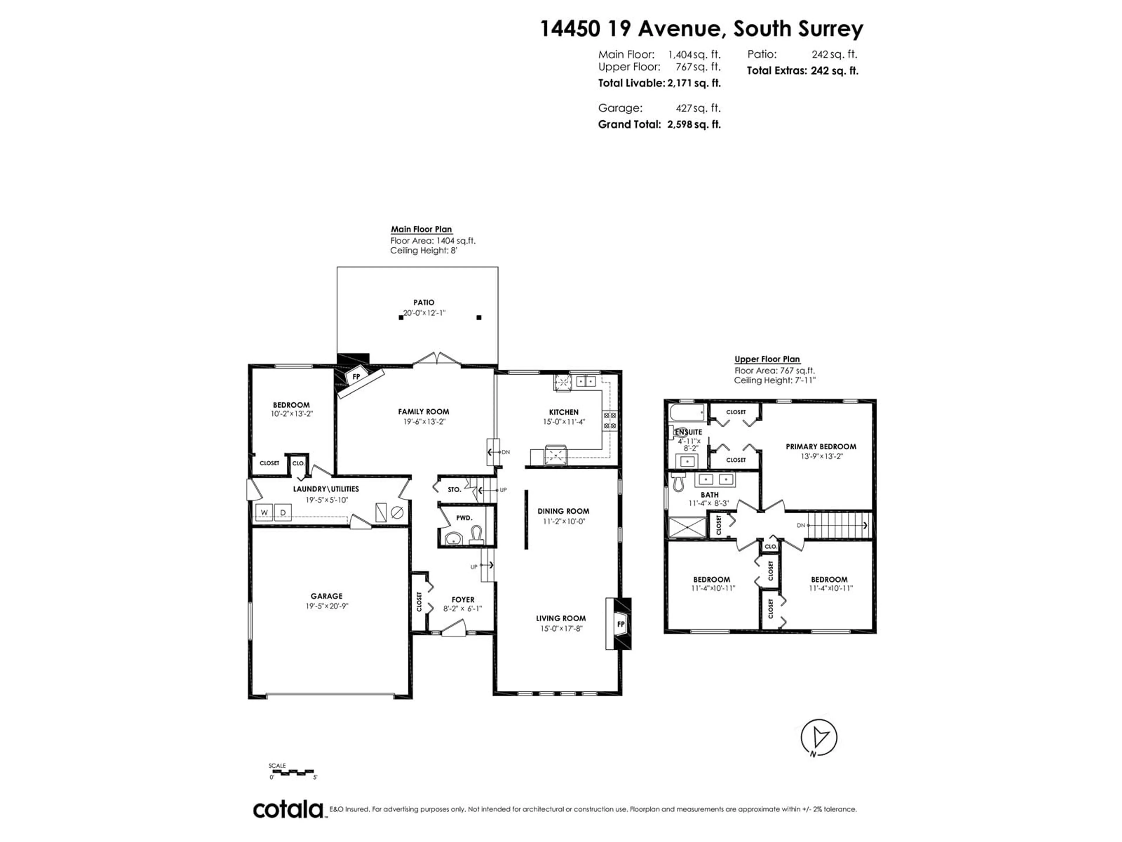 Floor plan for 14450 19, Surrey British Columbia V4A6X2