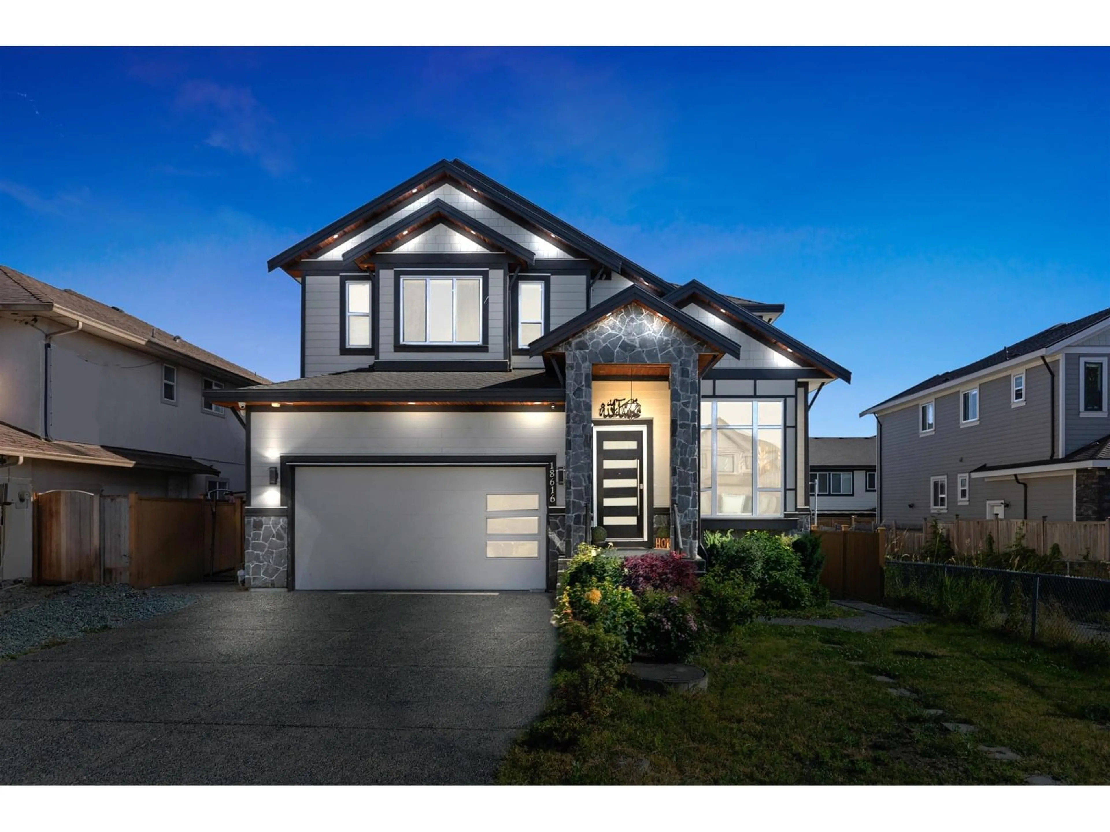 Home with vinyl exterior material, street for 18616 56B, Surrey British Columbia V3S8J3
