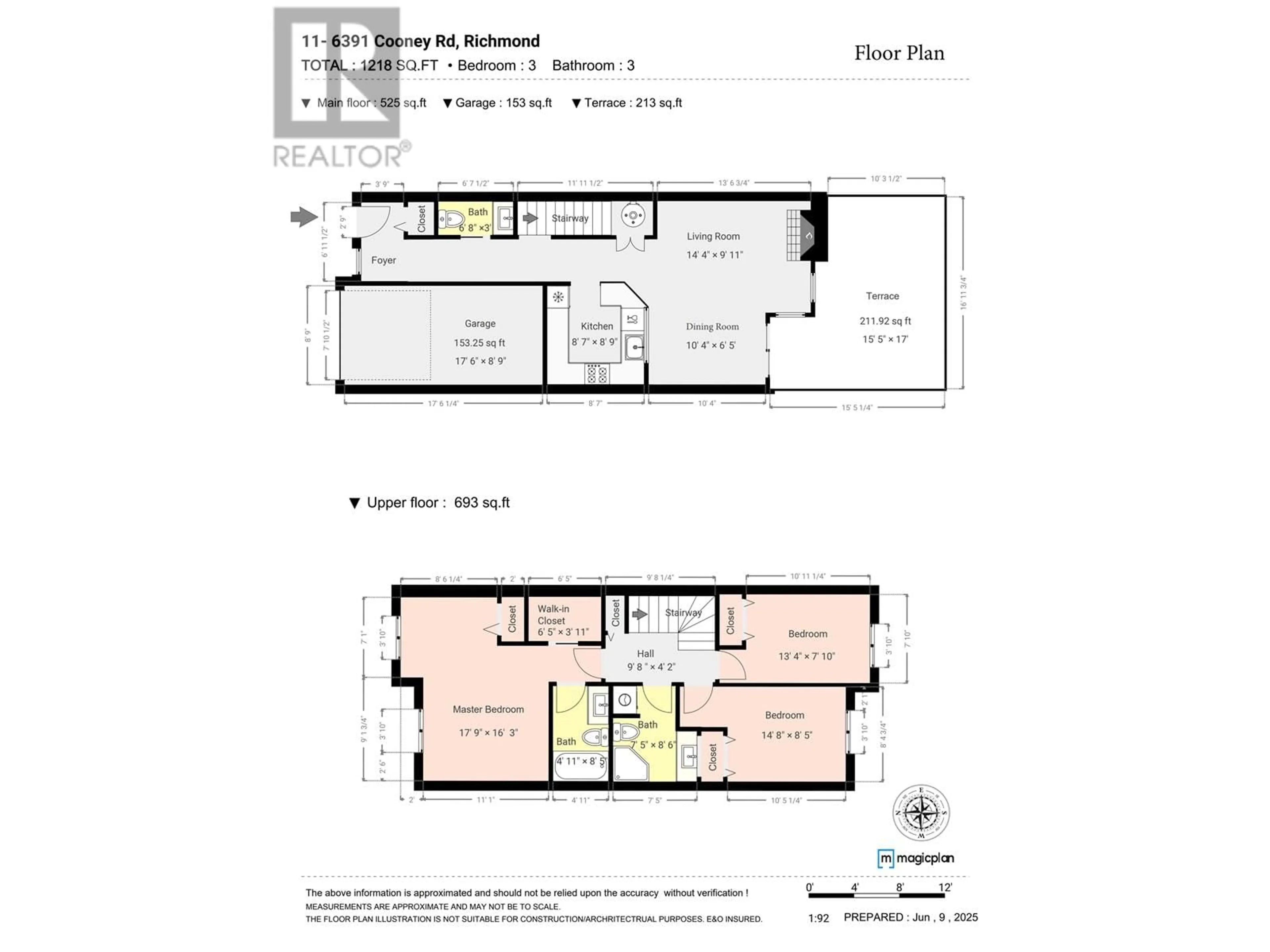 Floor plan for 11 - 6391 COONEY ROAD, Richmond British Columbia V6Y2J5