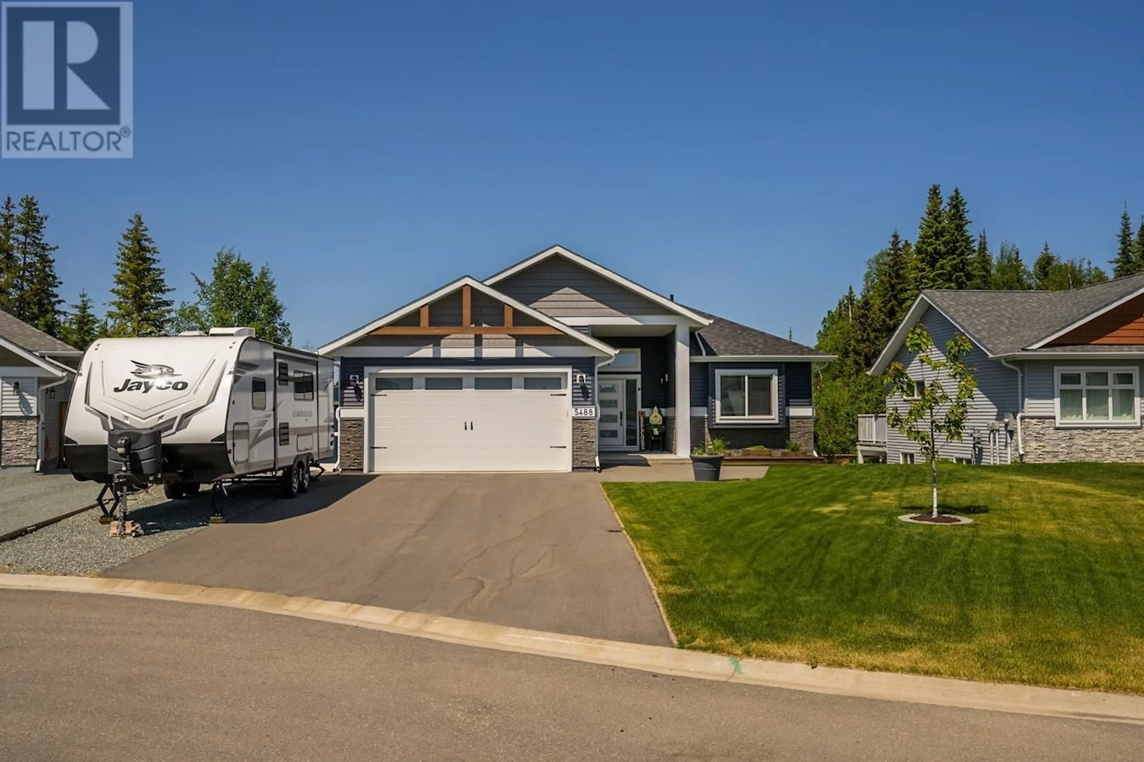 Home with vinyl exterior material, street for 5488 VENTA DRIVE, Prince George British Columbia V2K0B6