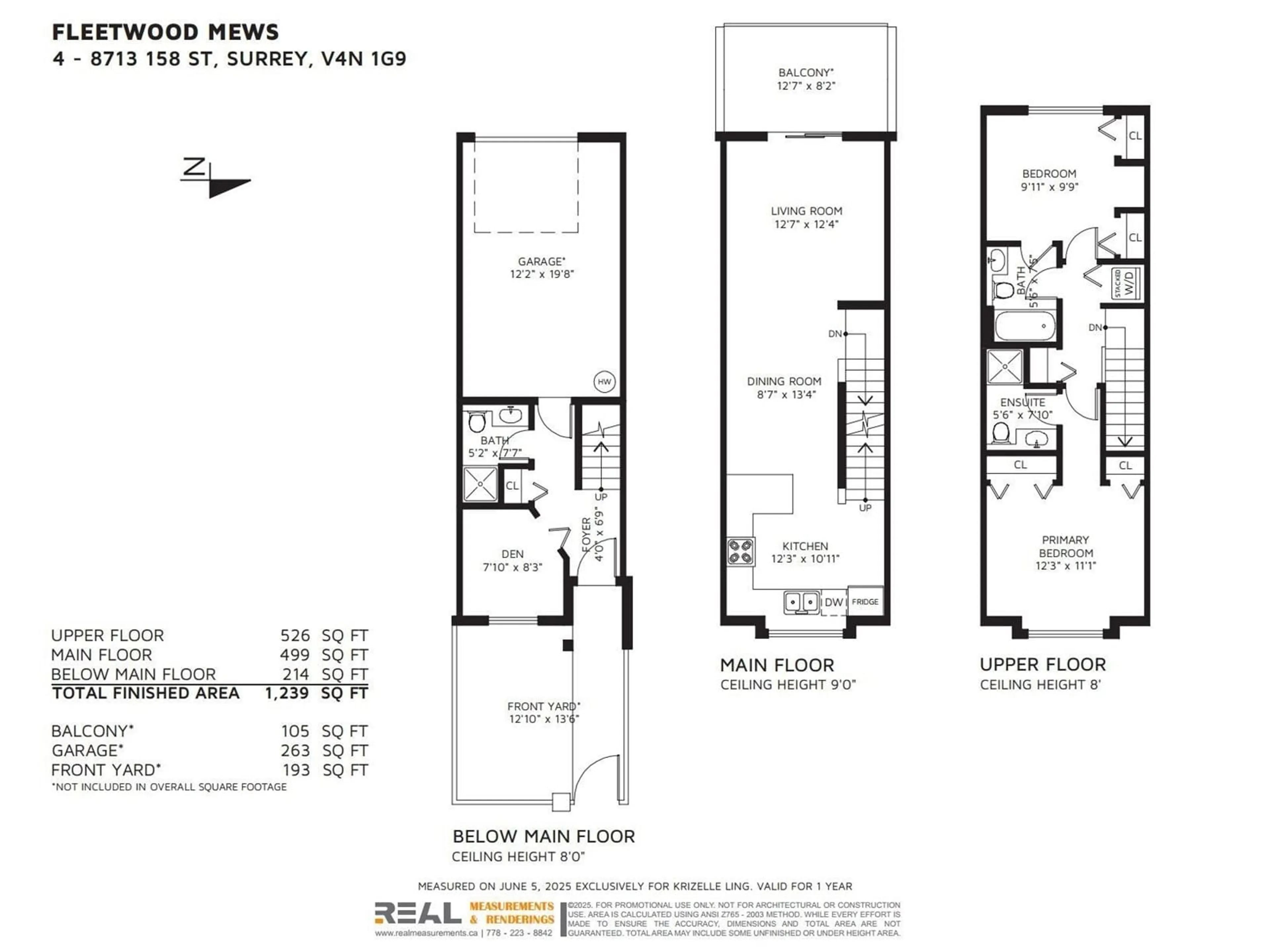 Floor plan for 4 - 8713 158, Surrey British Columbia V4N1G9
