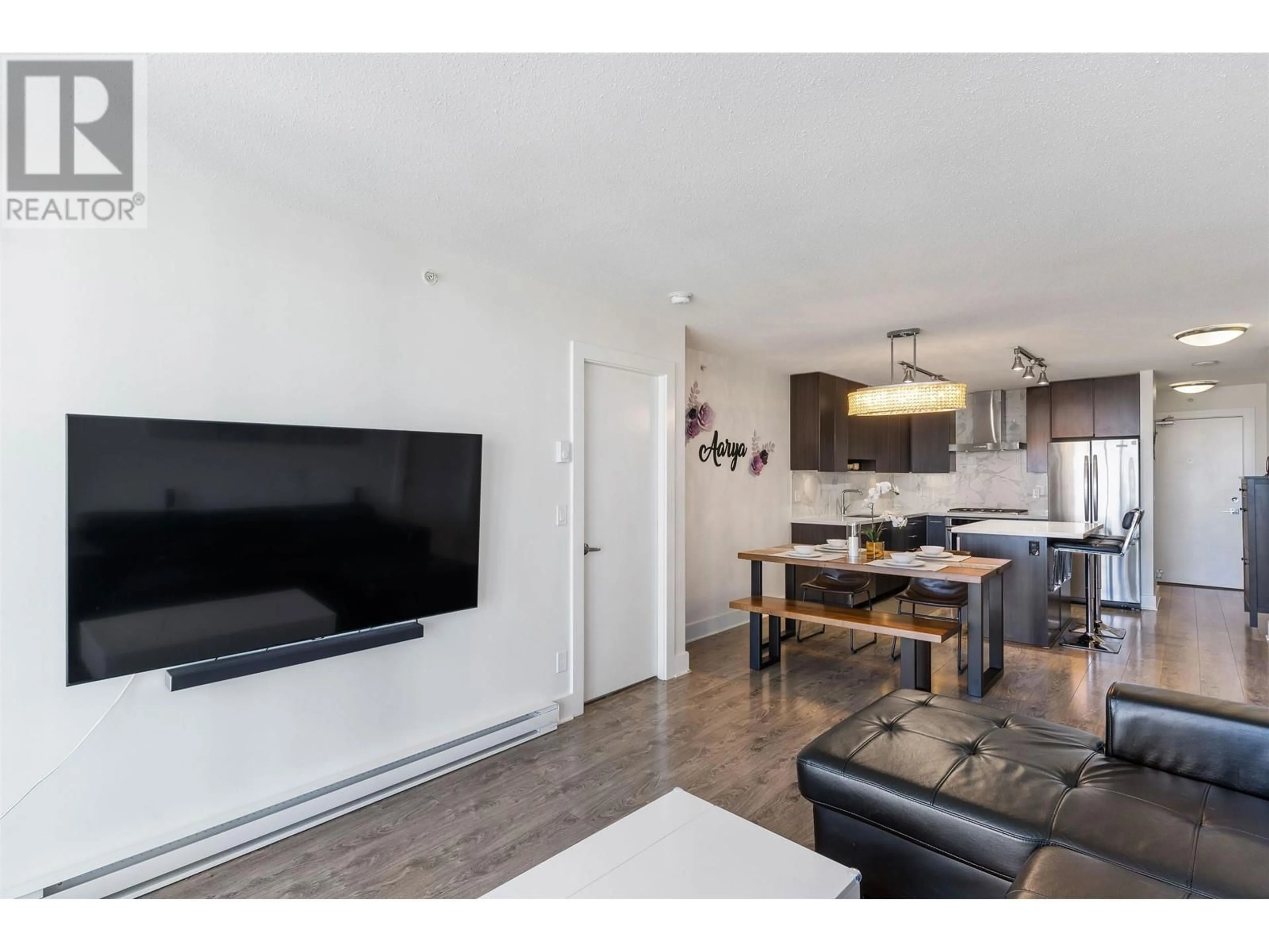 Living room with furniture, wood/laminate floor for 3303 - 4189 HALIFAX STREET, Burnaby British Columbia V5C0H9