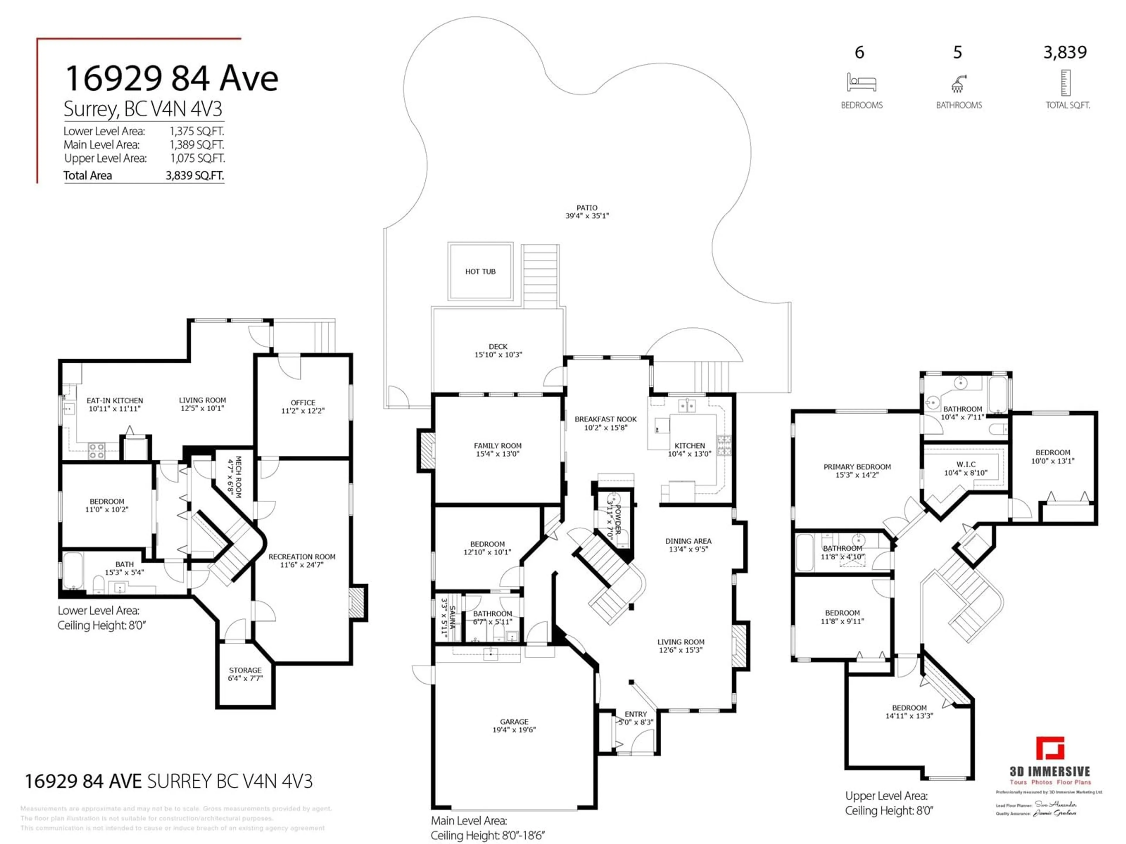 Floor plan for 16929 84, Surrey British Columbia V4N4V3