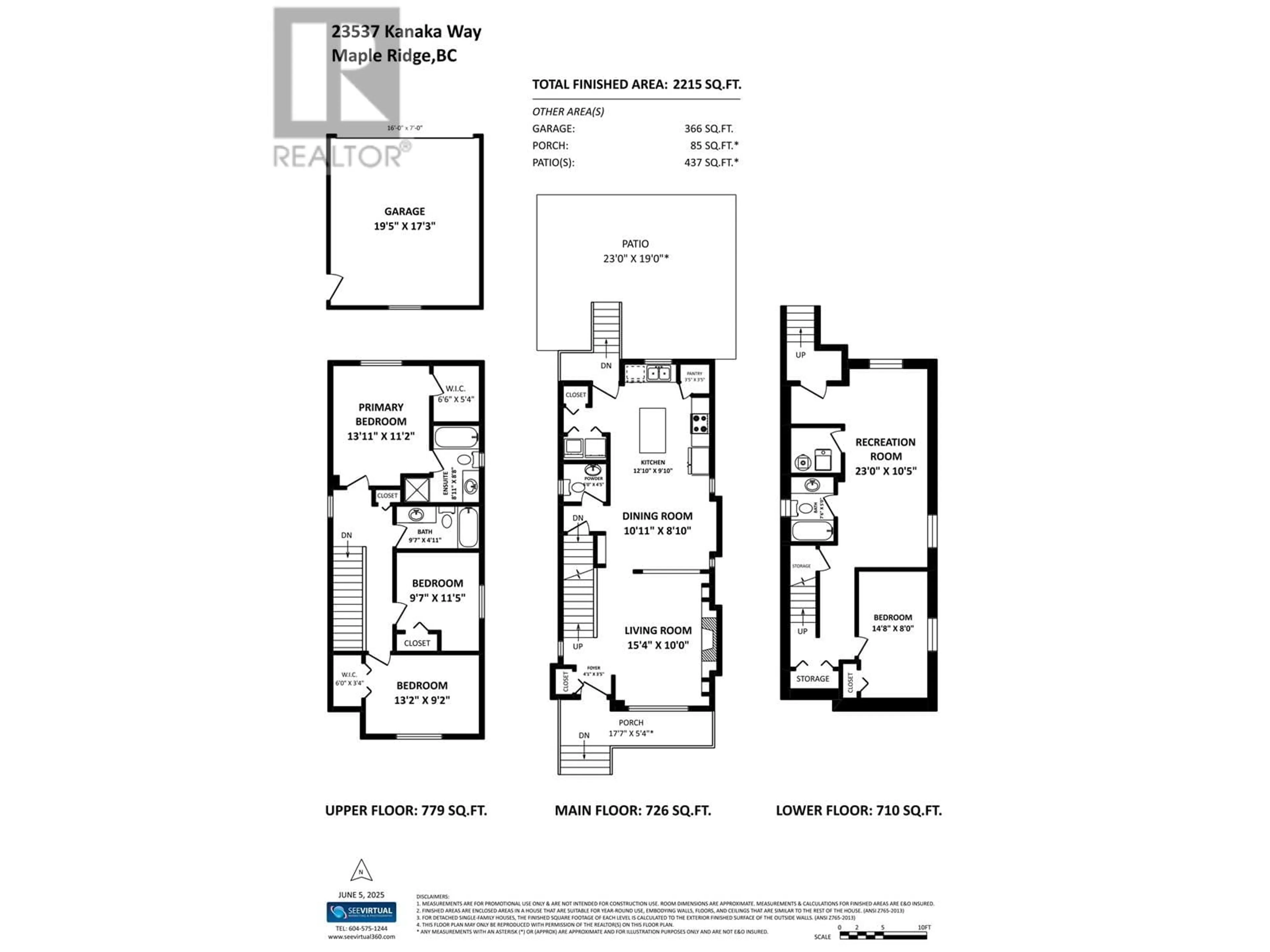 Floor plan for 23537 KANAKA WAY, Maple Ridge British Columbia V2W1C8