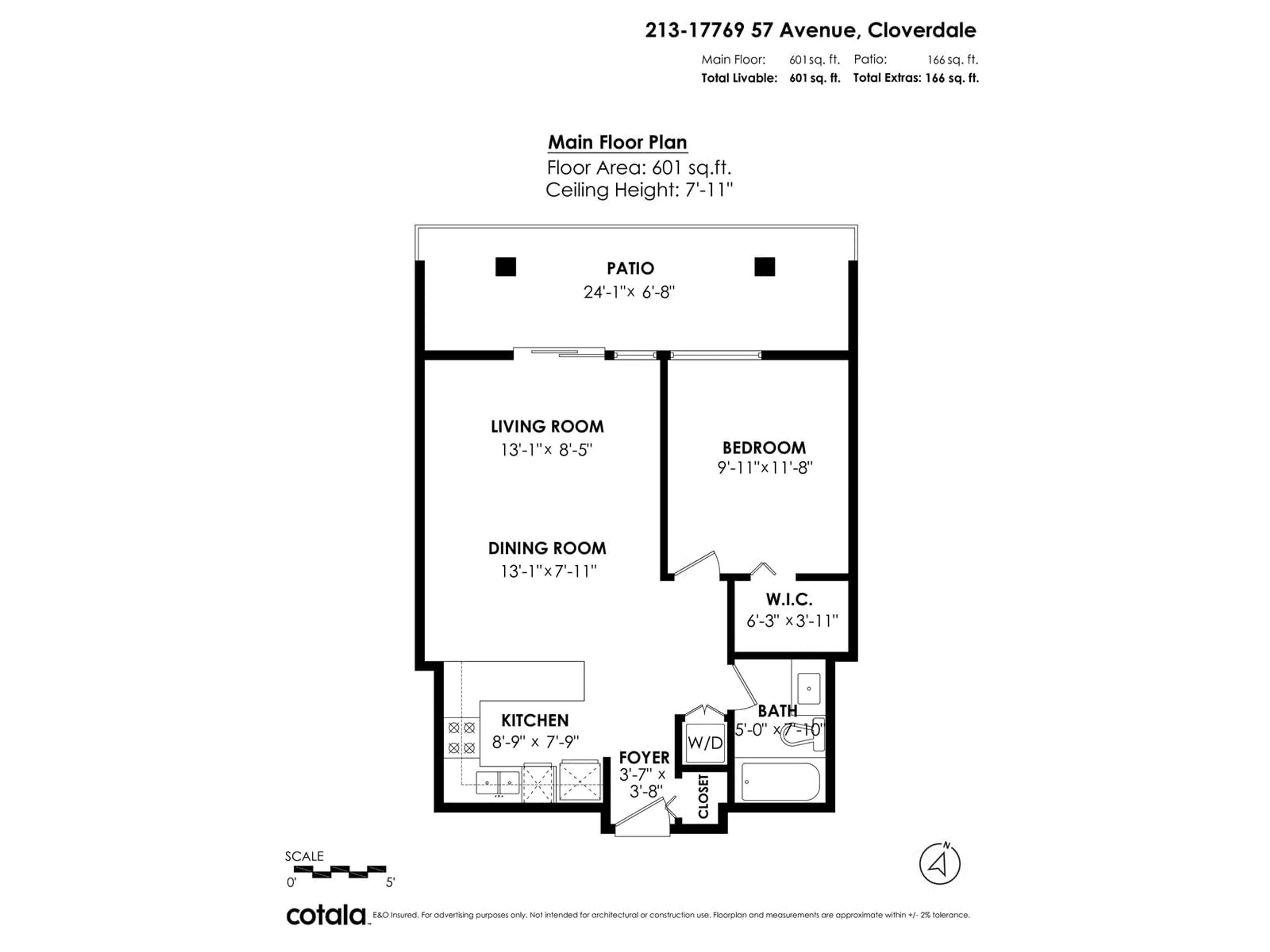 Floor plan for 213 - 17769 57, Surrey British Columbia V3S1H1