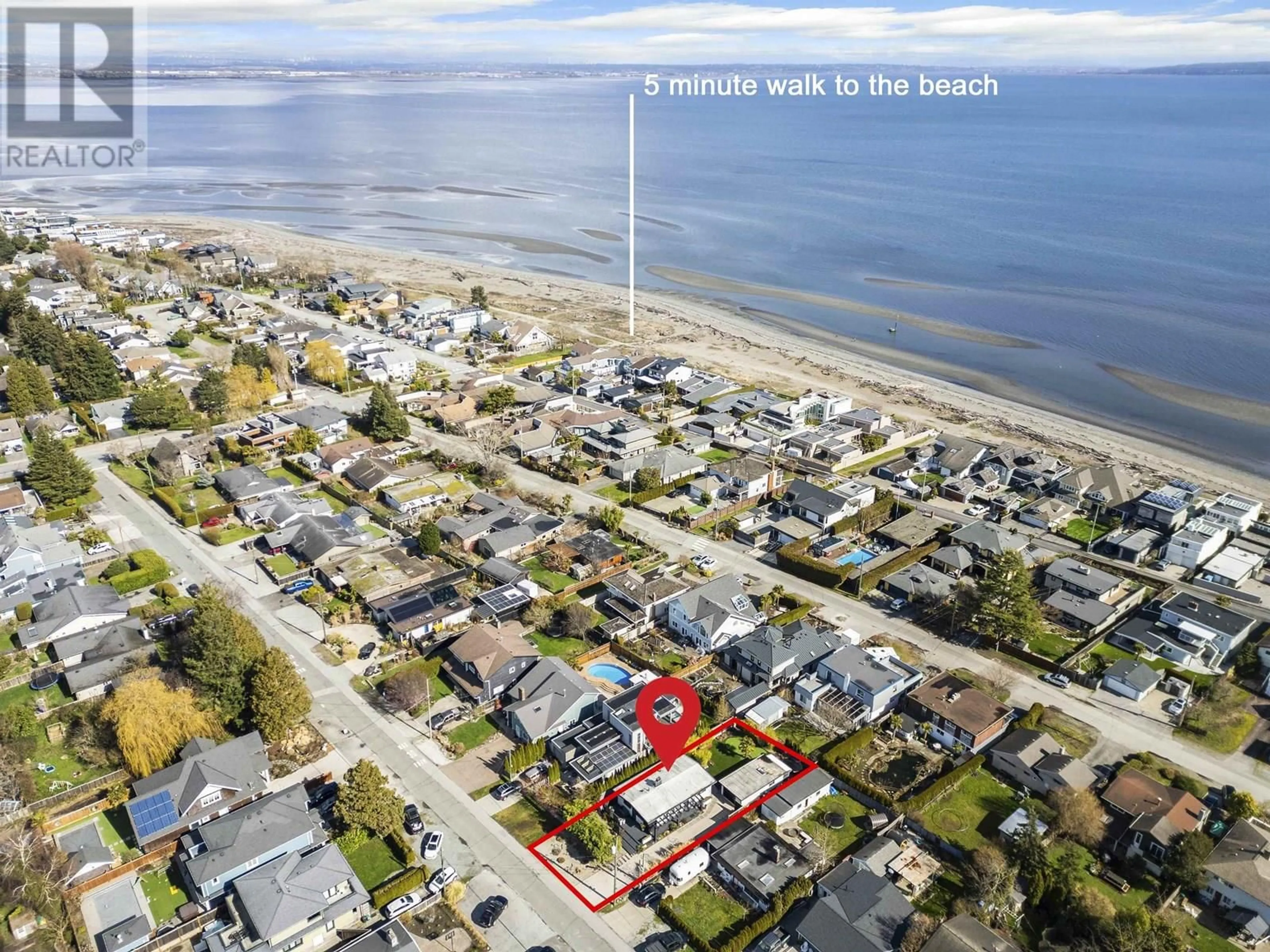 A pic from outside/outdoor area/front of a property/back of a property/a pic from drone, water/lake/river/ocean view for 234 67 STREET, Delta British Columbia V4L1M1