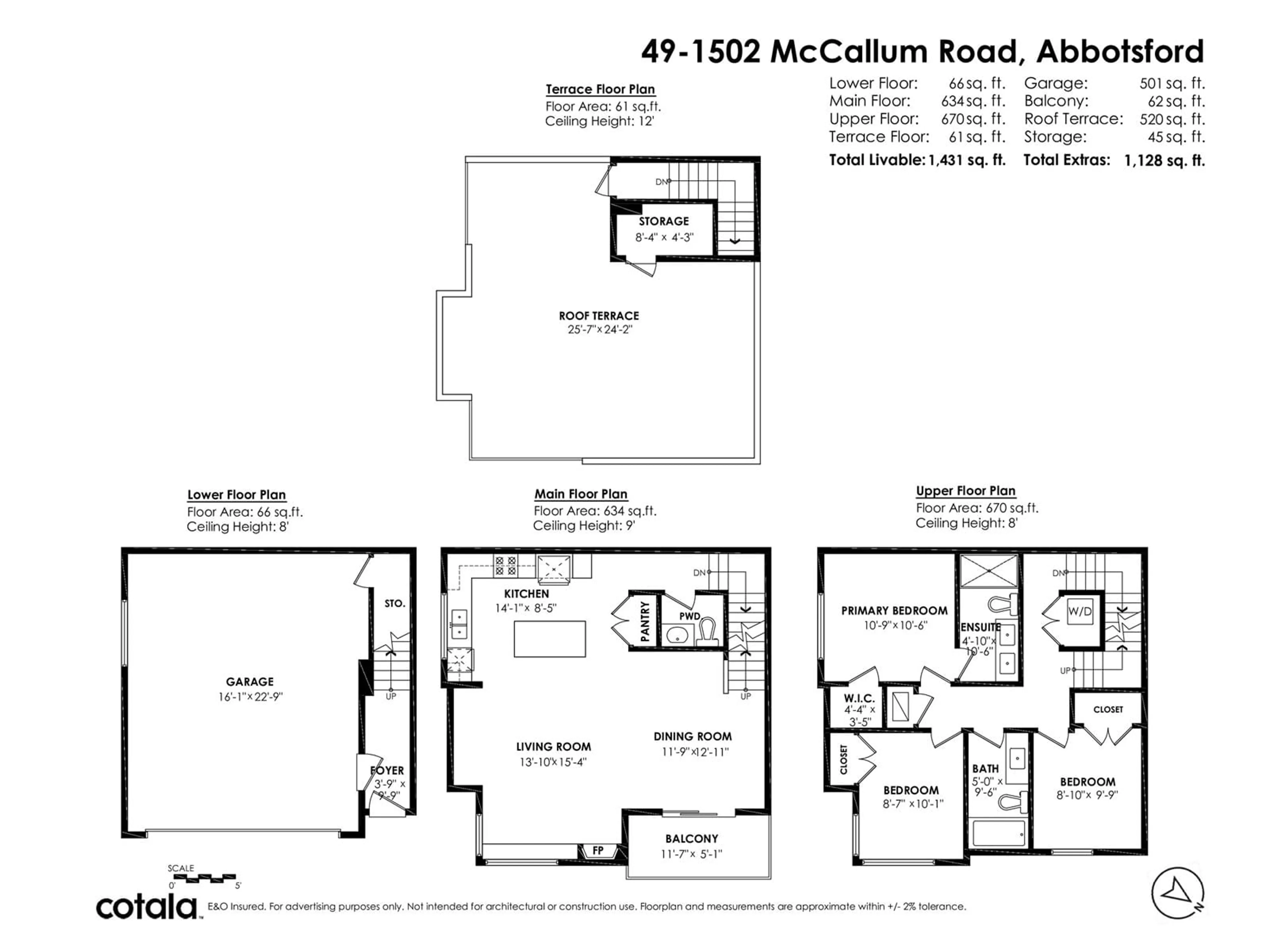 Floor plan for 49 - 1502 MCCALLUM, Abbotsford British Columbia V2S0K7