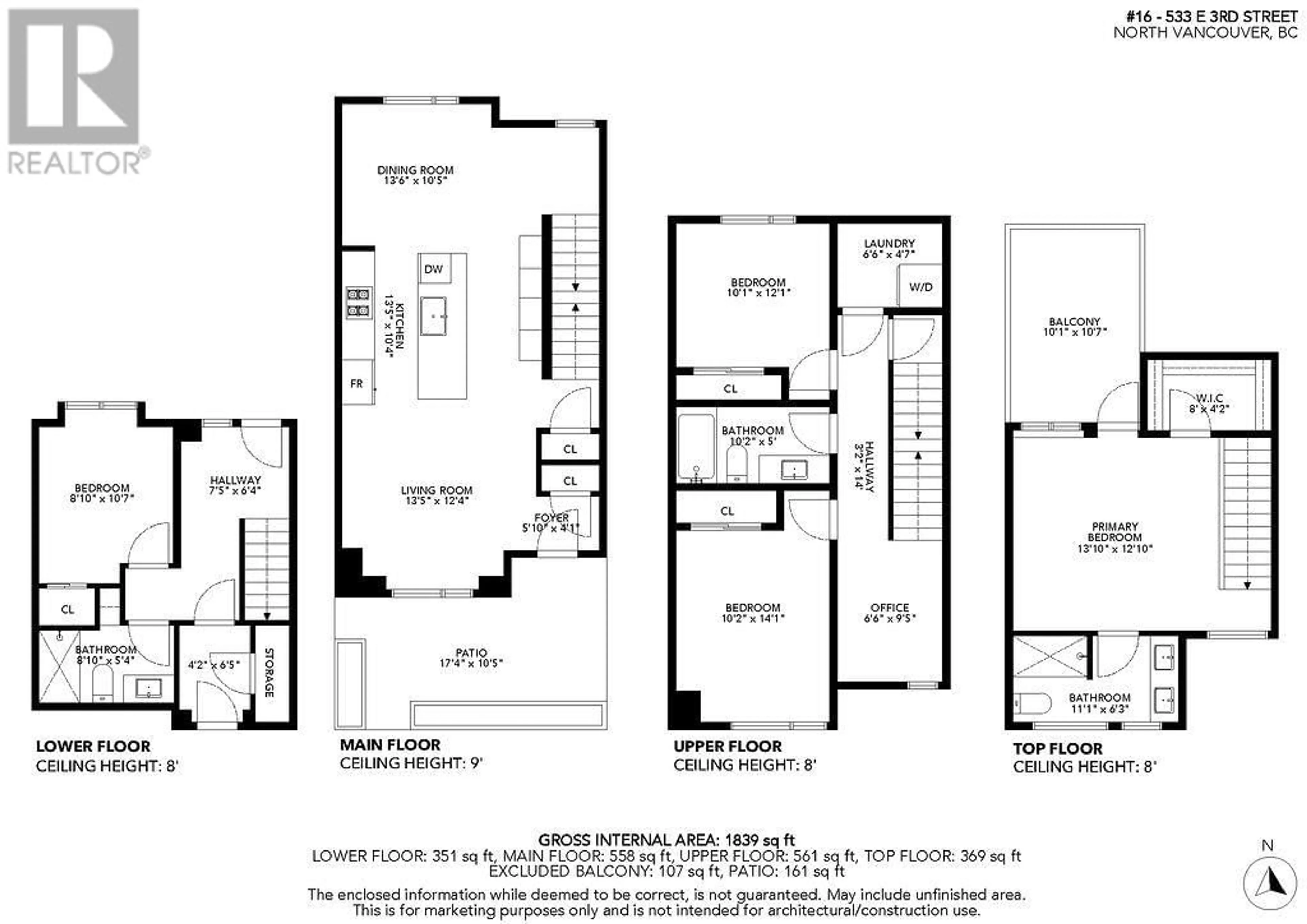 Floor plan for 16 - 533 3RD STREET, North Vancouver British Columbia V7L1G4