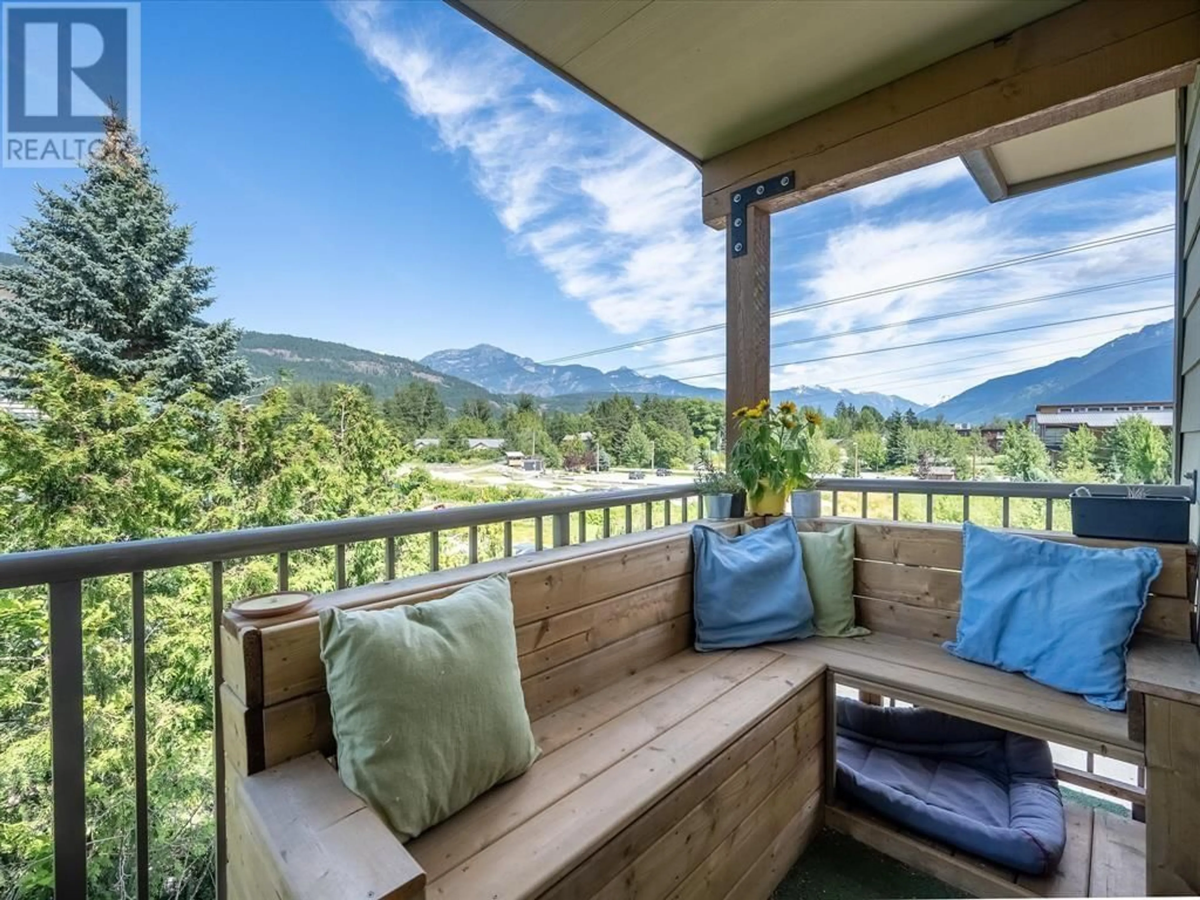 Balcony in the apartment, mountain view for 207 - 1411 PORTAGE ROAD, Pemberton British Columbia V0N2L1