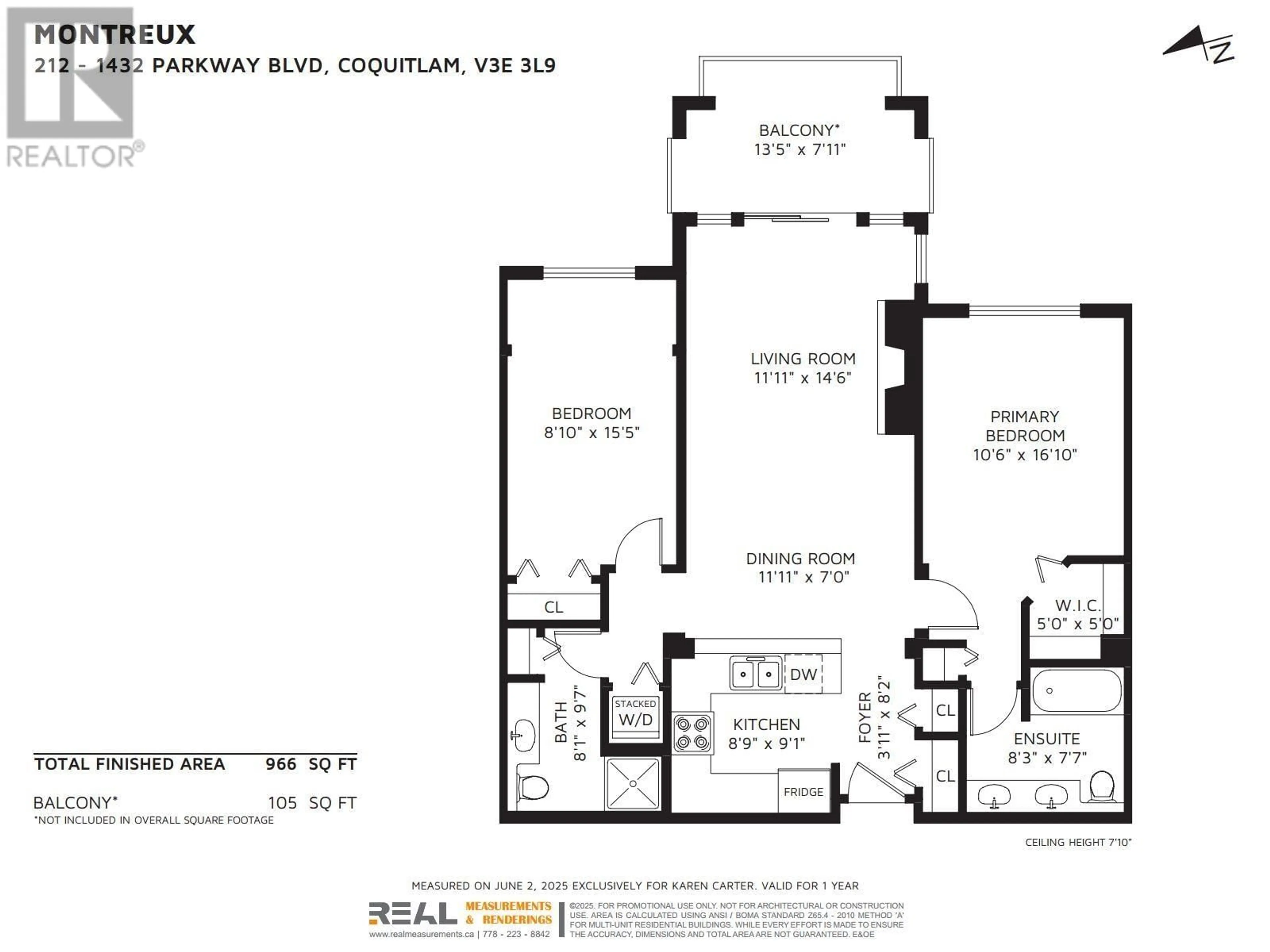 Floor plan for 212 - 1432 PARKWAY BOULEVARD, Coquitlam British Columbia V3E3L9