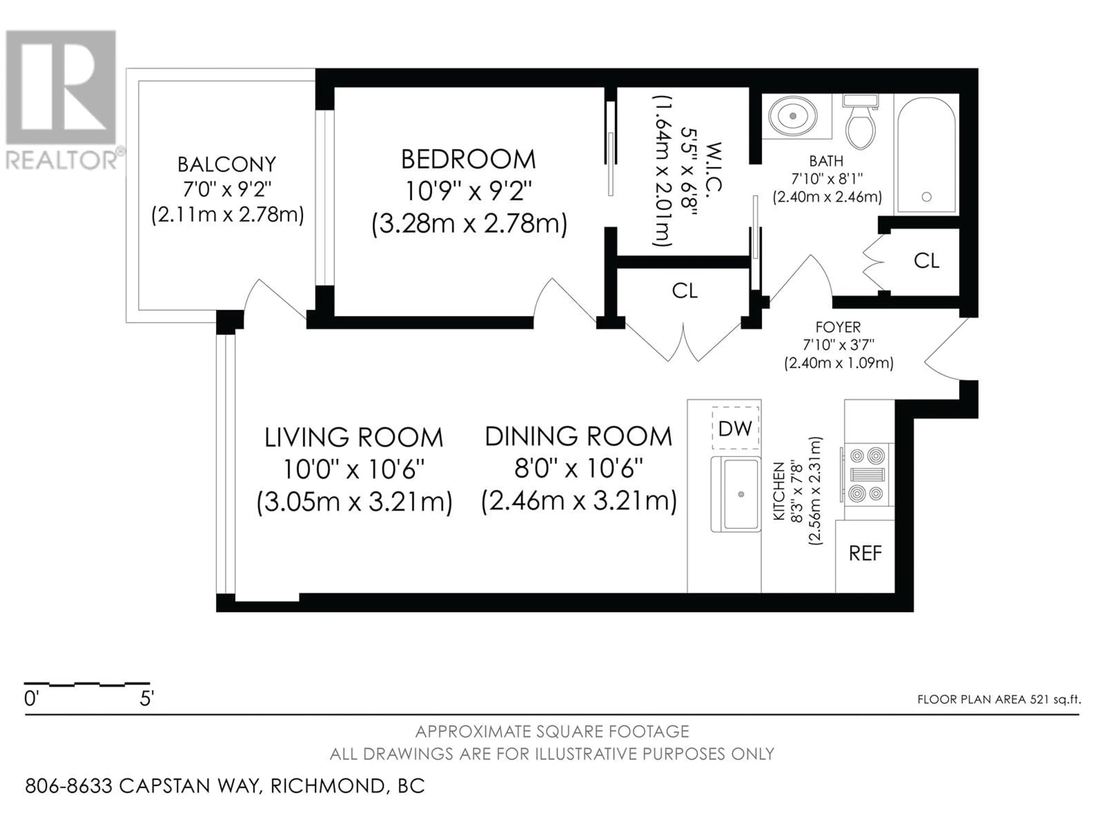Floor plan for 806 - 8633 CAPSTAN WAY, Richmond British Columbia V6X0N5