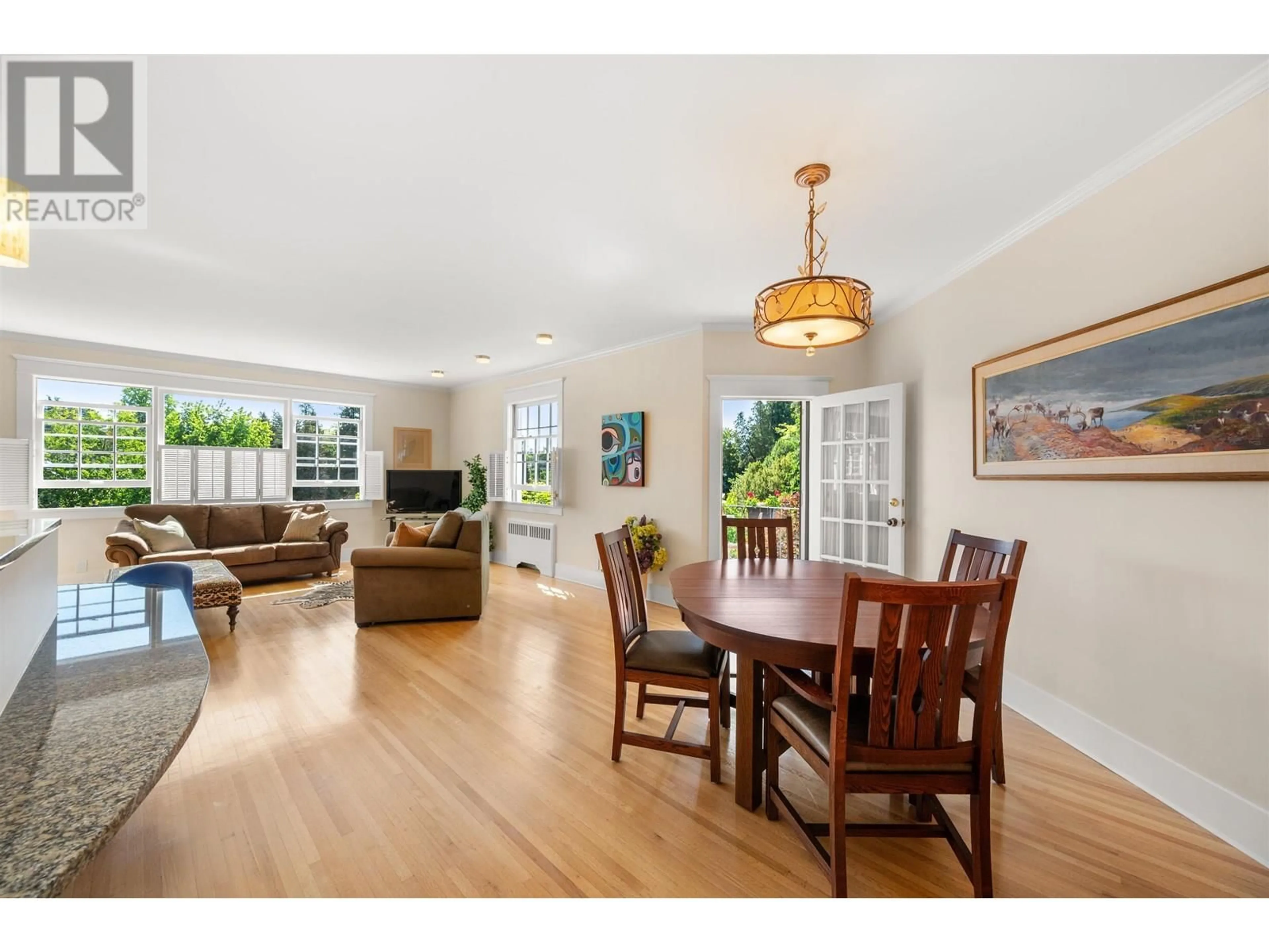 Dining room, wood/laminate floor for 307 - 2890 POINT GREY ROAD, Vancouver British Columbia V6K1A9