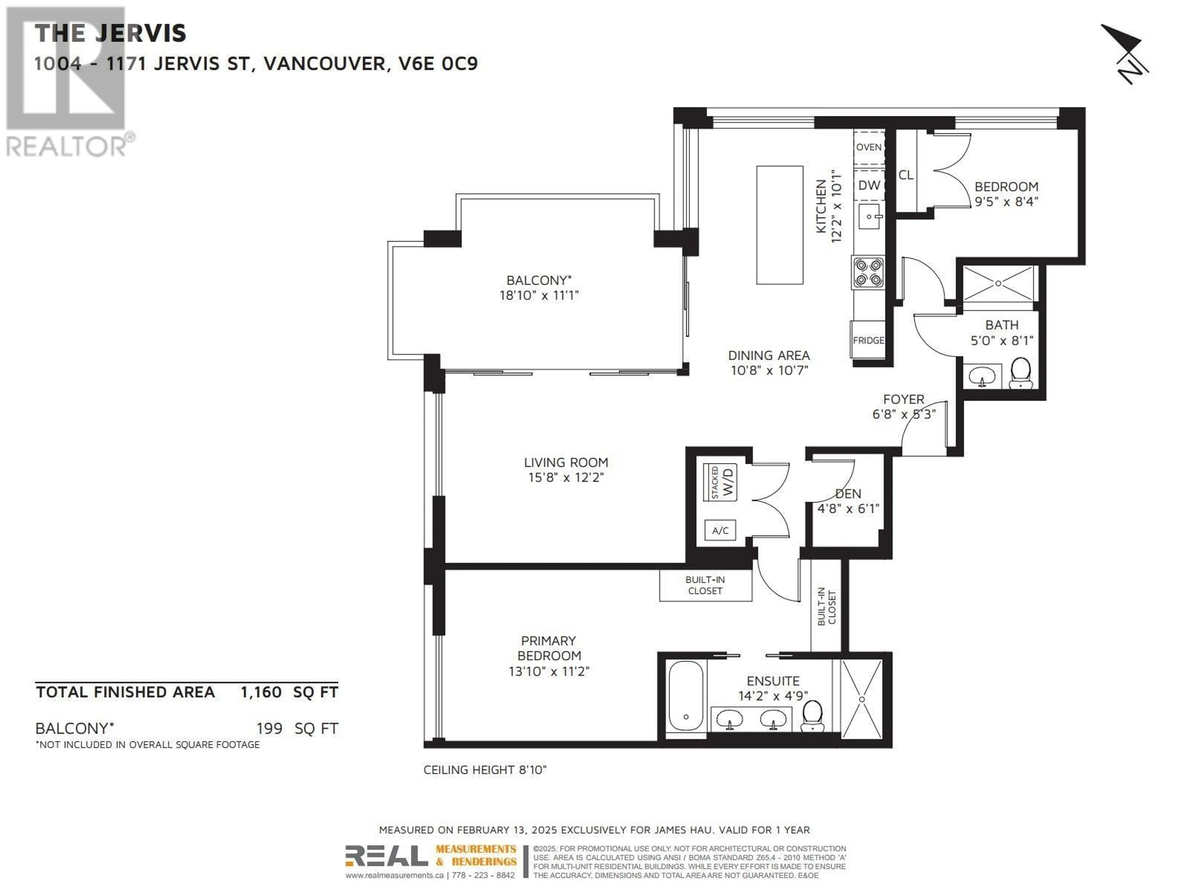Floor plan for 1004 - 1171 JERVIS STREET, Vancouver British Columbia V6E0C9