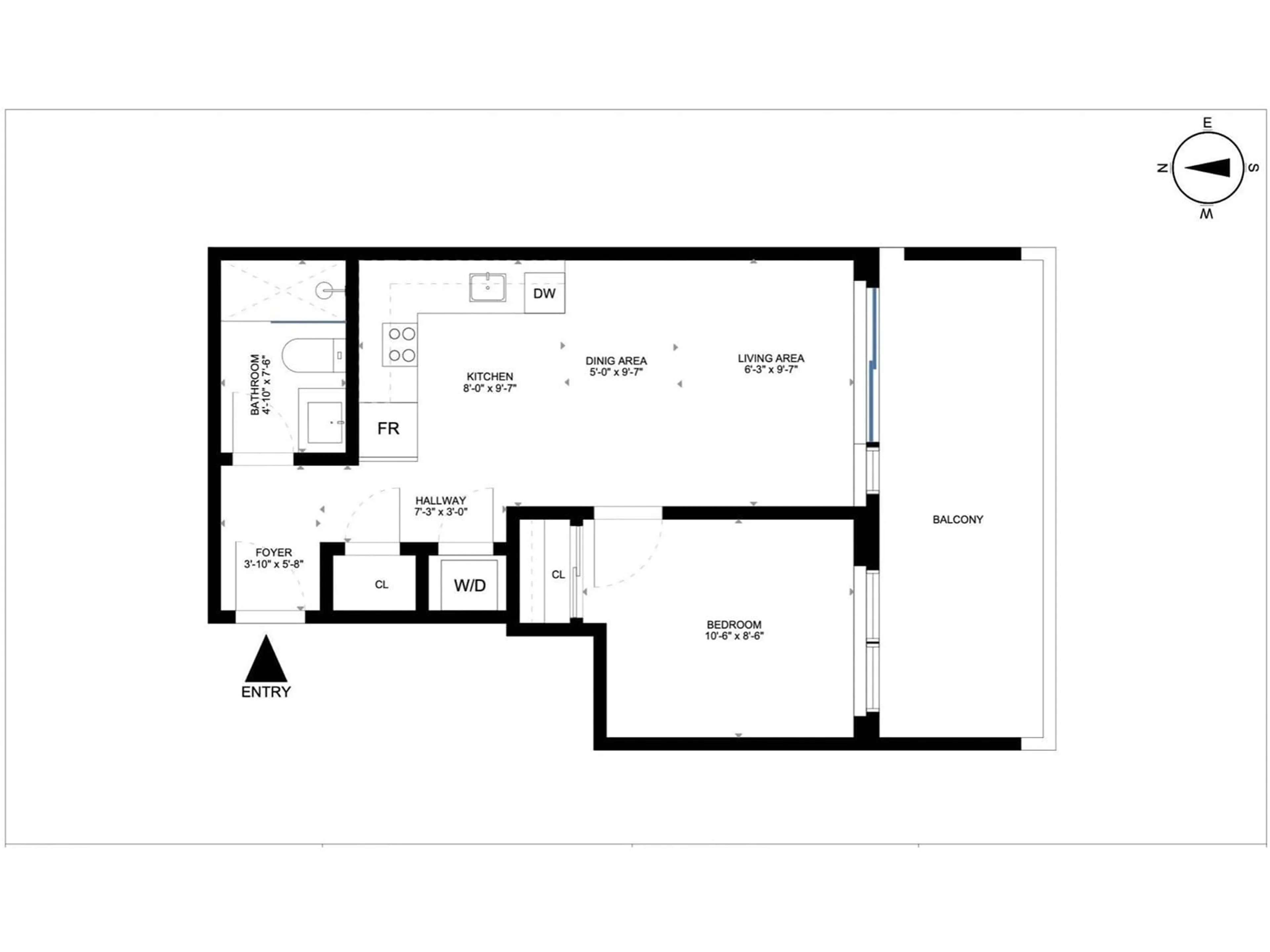 Floor plan for 2207 - 13685 102, Surrey British Columbia V3T1N7
