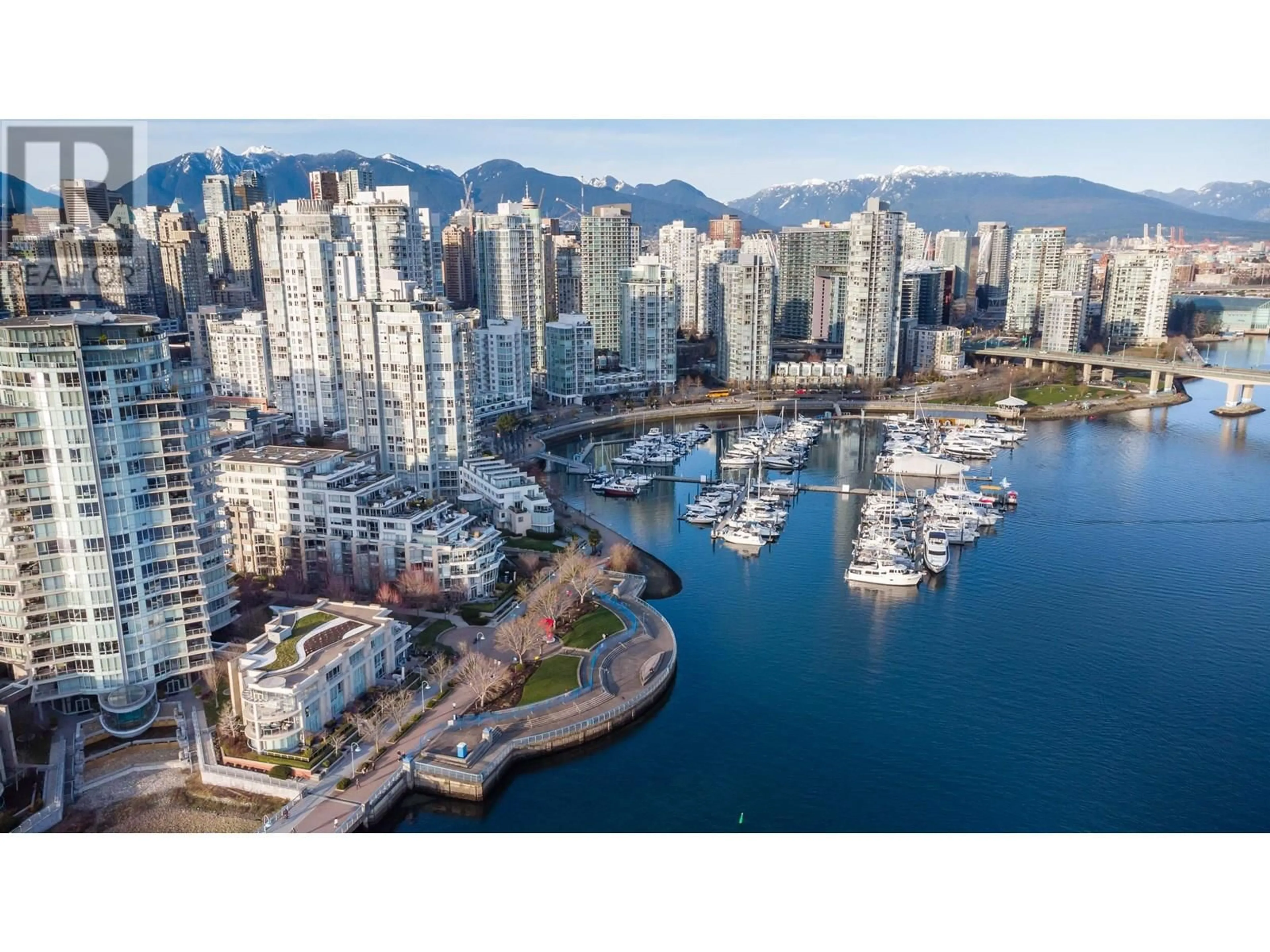 A pic from outside/outdoor area/front of a property/back of a property/a pic from drone, water/lake/river/ocean view for 2208 - 1033 MARINASIDE CRESCENT, Vancouver British Columbia V6Z3A3