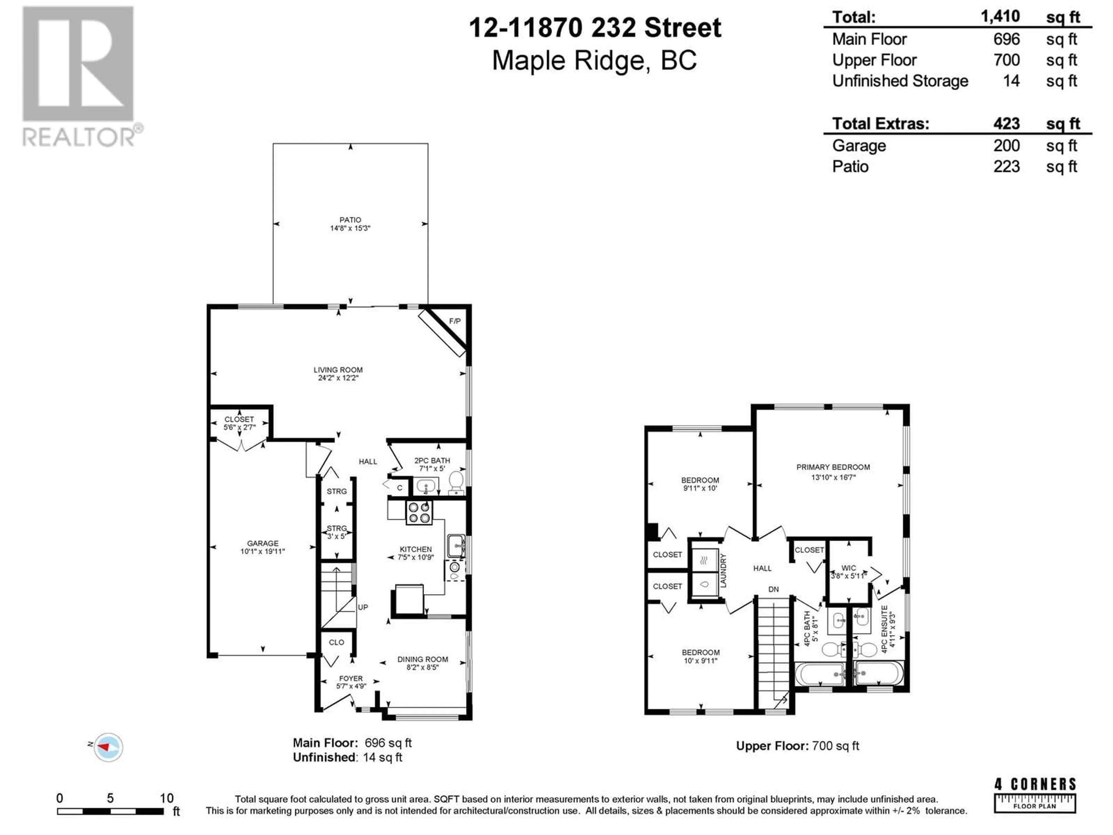 Floor plan for 12 - 11870 232 STREET, Maple Ridge British Columbia V2X6S9