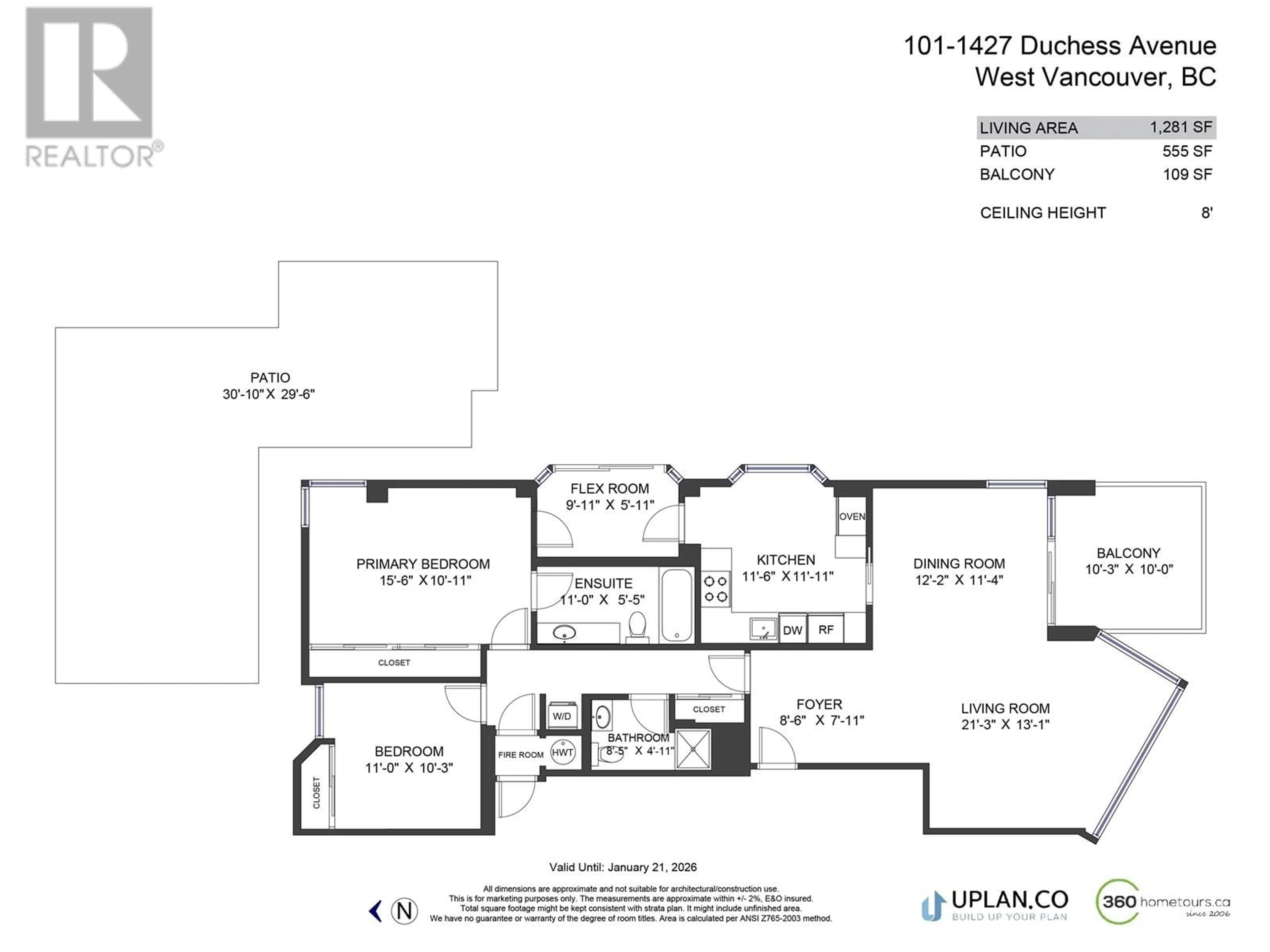 Floor plan for 101 - 1427 DUCHESS AVENUE, West Vancouver British Columbia V7T1H7