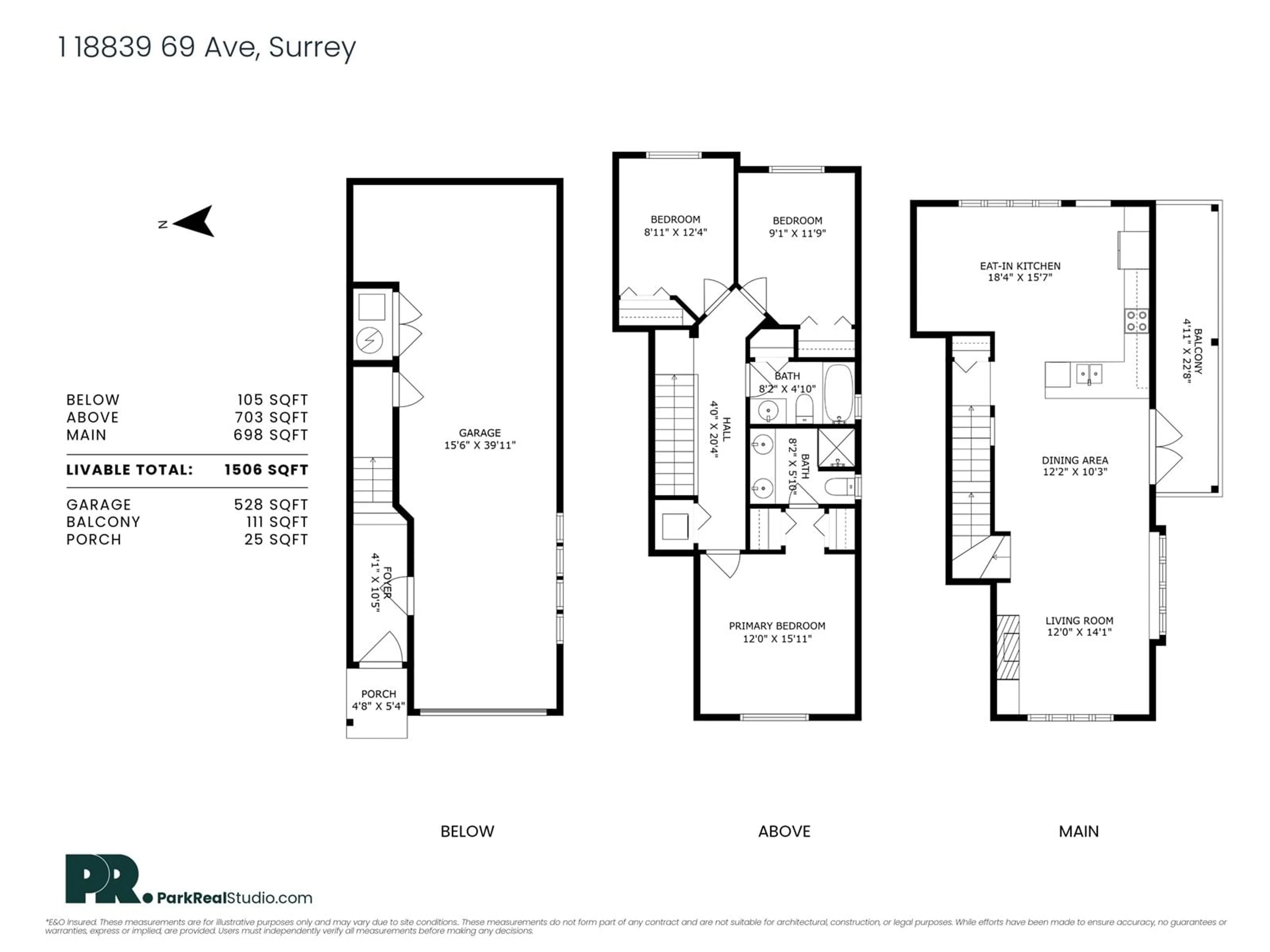Floor plan for 1 - 18839 69, Surrey British Columbia V4N5S7