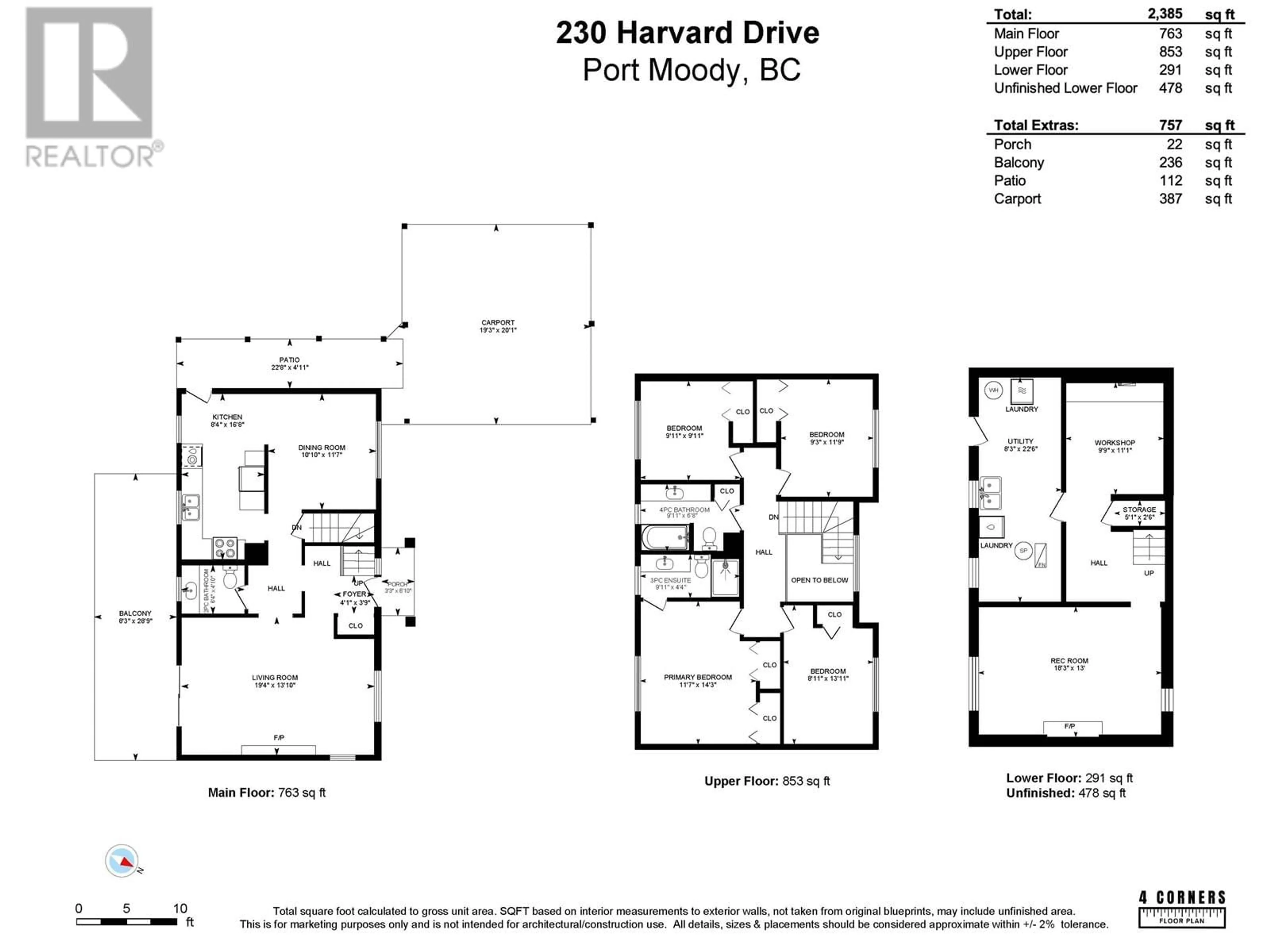 Floor plan for 230 HARVARD DRIVE, Port Moody British Columbia V3H1S8