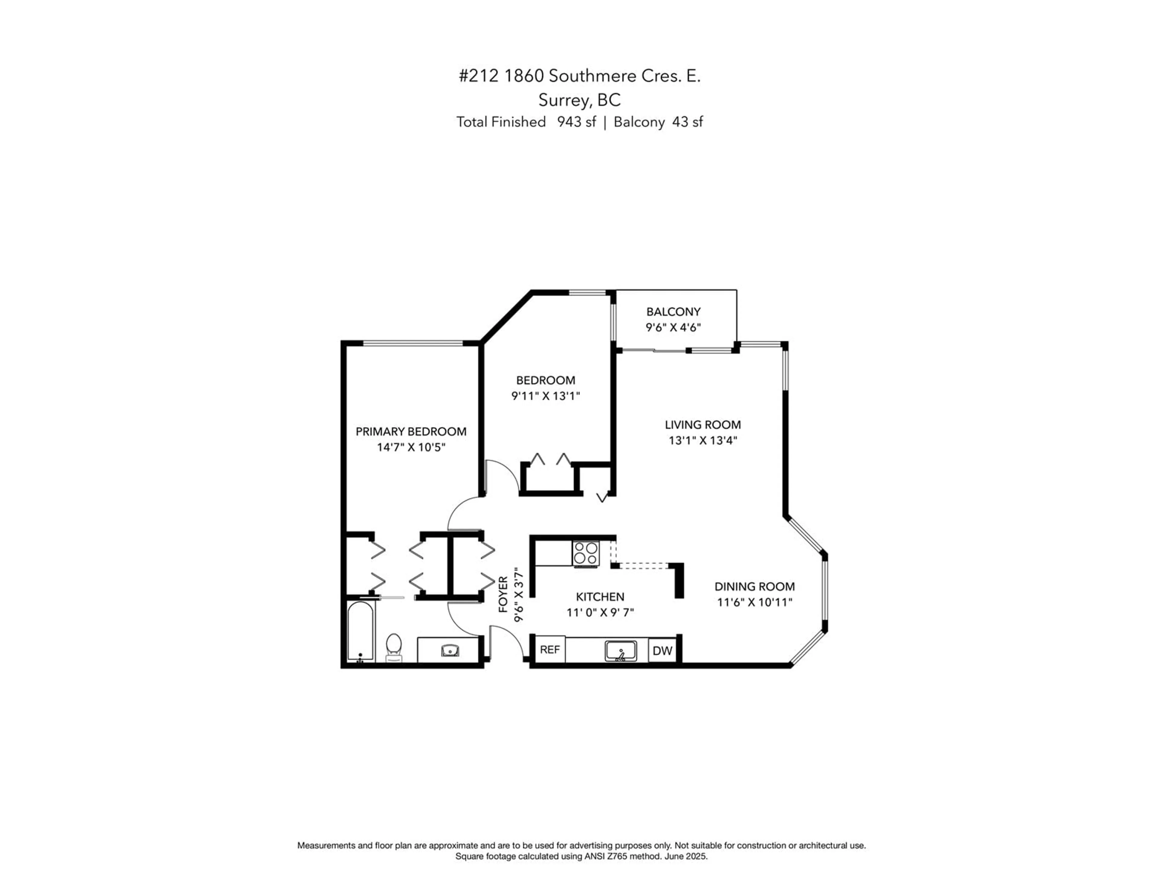 Floor plan for 212 - 1860 SOUTHMERE EAST, Surrey British Columbia V4A6Y7