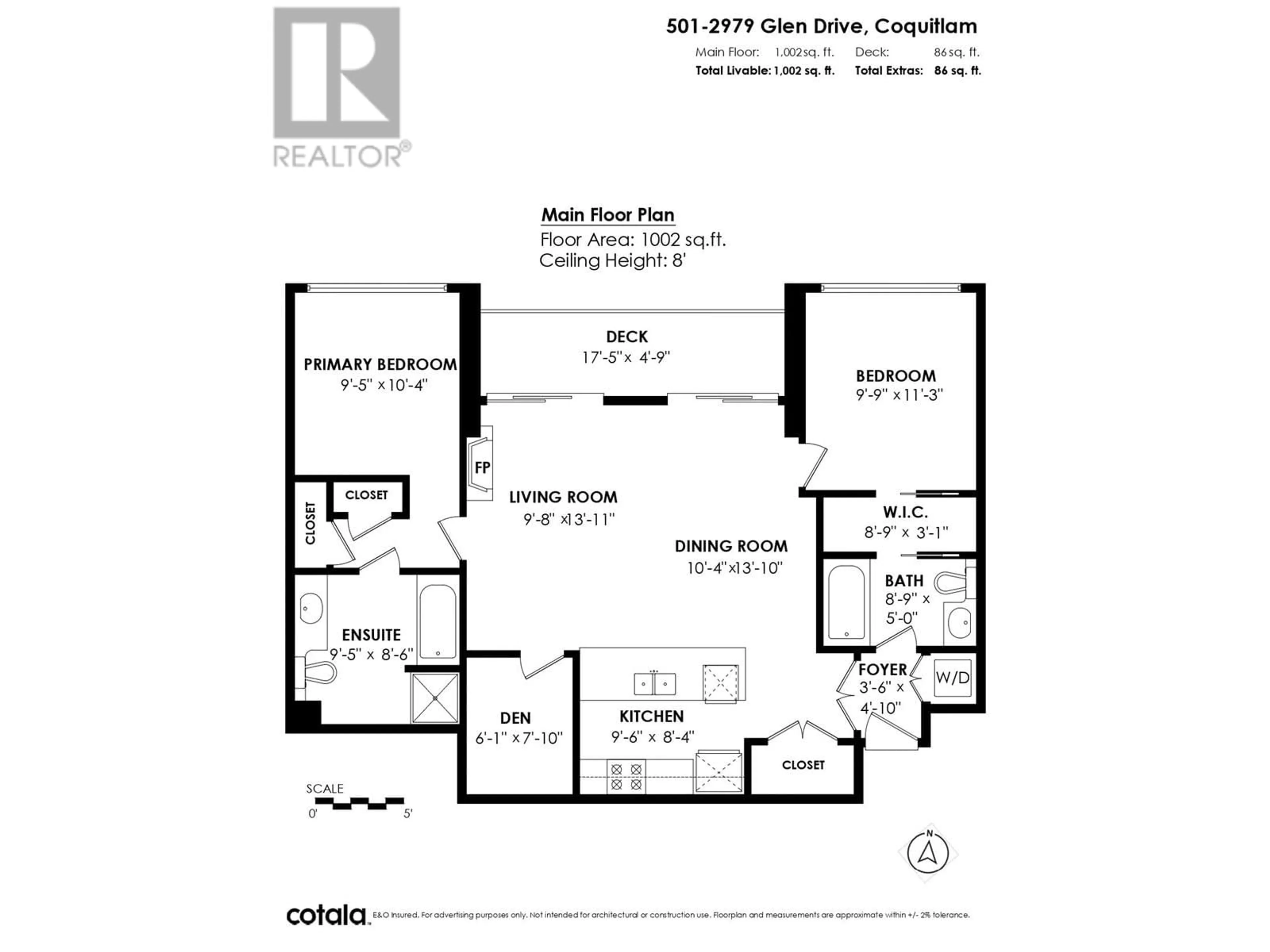 Floor plan for 501 - 2979 GLEN DRIVE, Coquitlam British Columbia V3B0B2
