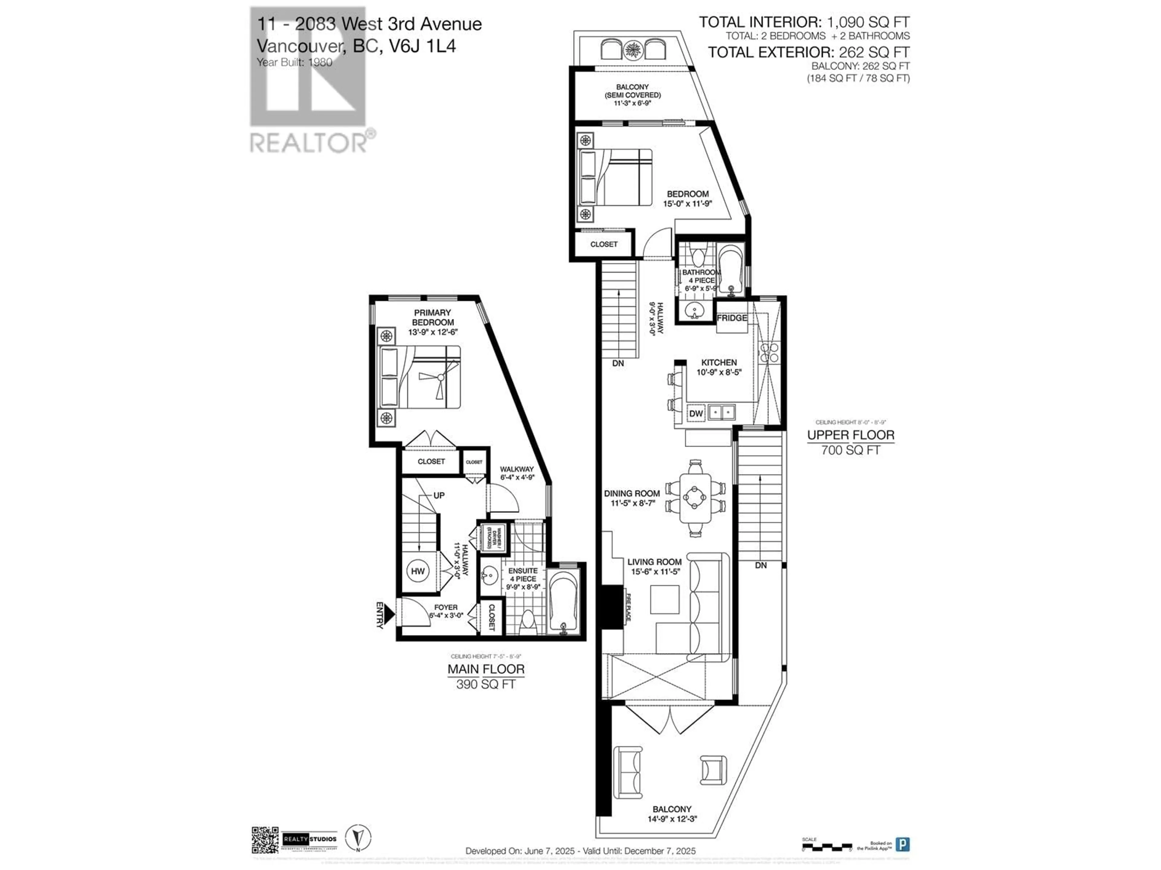 Floor plan for 11 - 2083 3RD AVENUE, Vancouver British Columbia V6J1L4