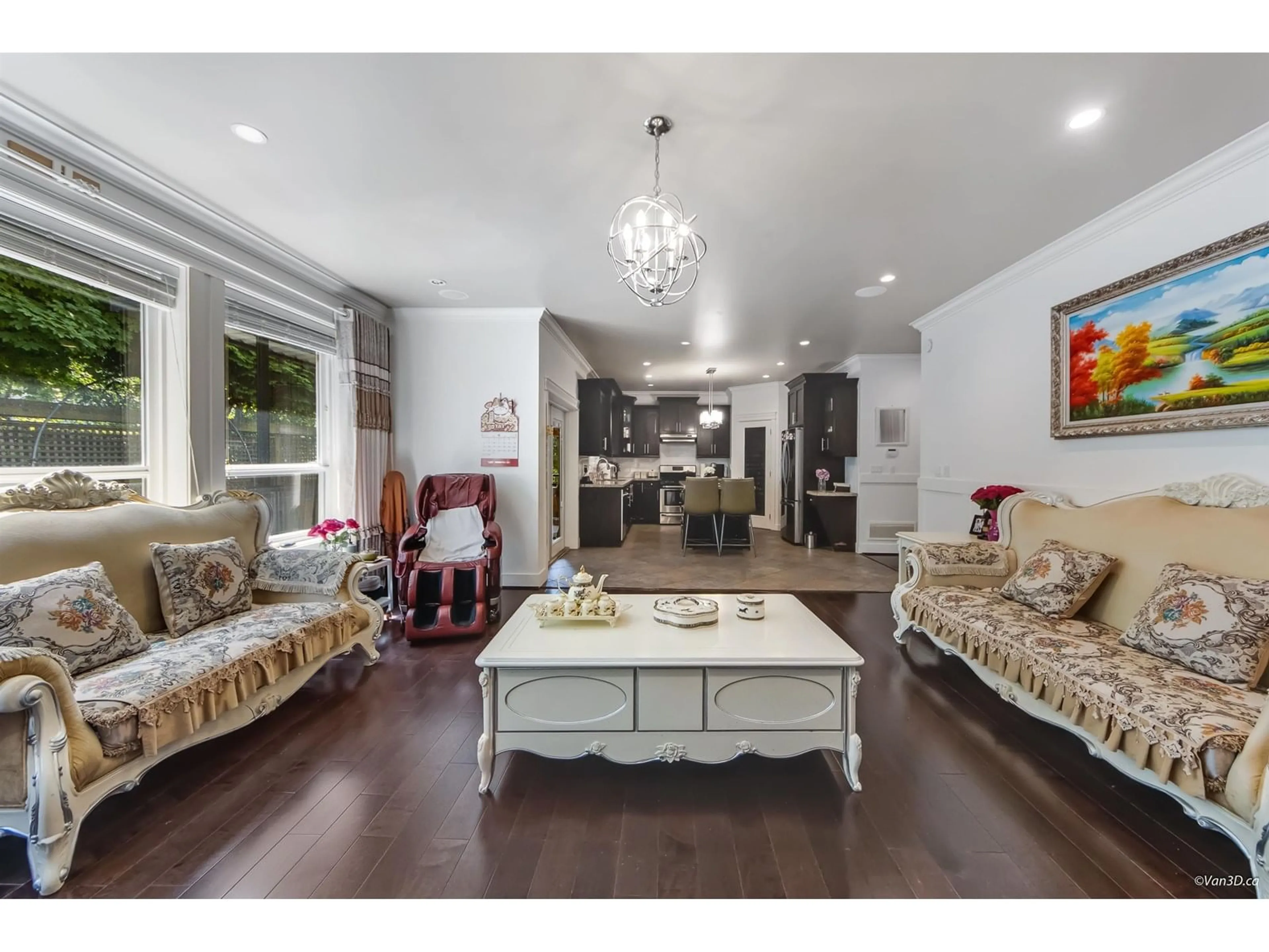 Living room with furniture, wood/laminate floor for 16334 25, Surrey British Columbia V3Z6S1