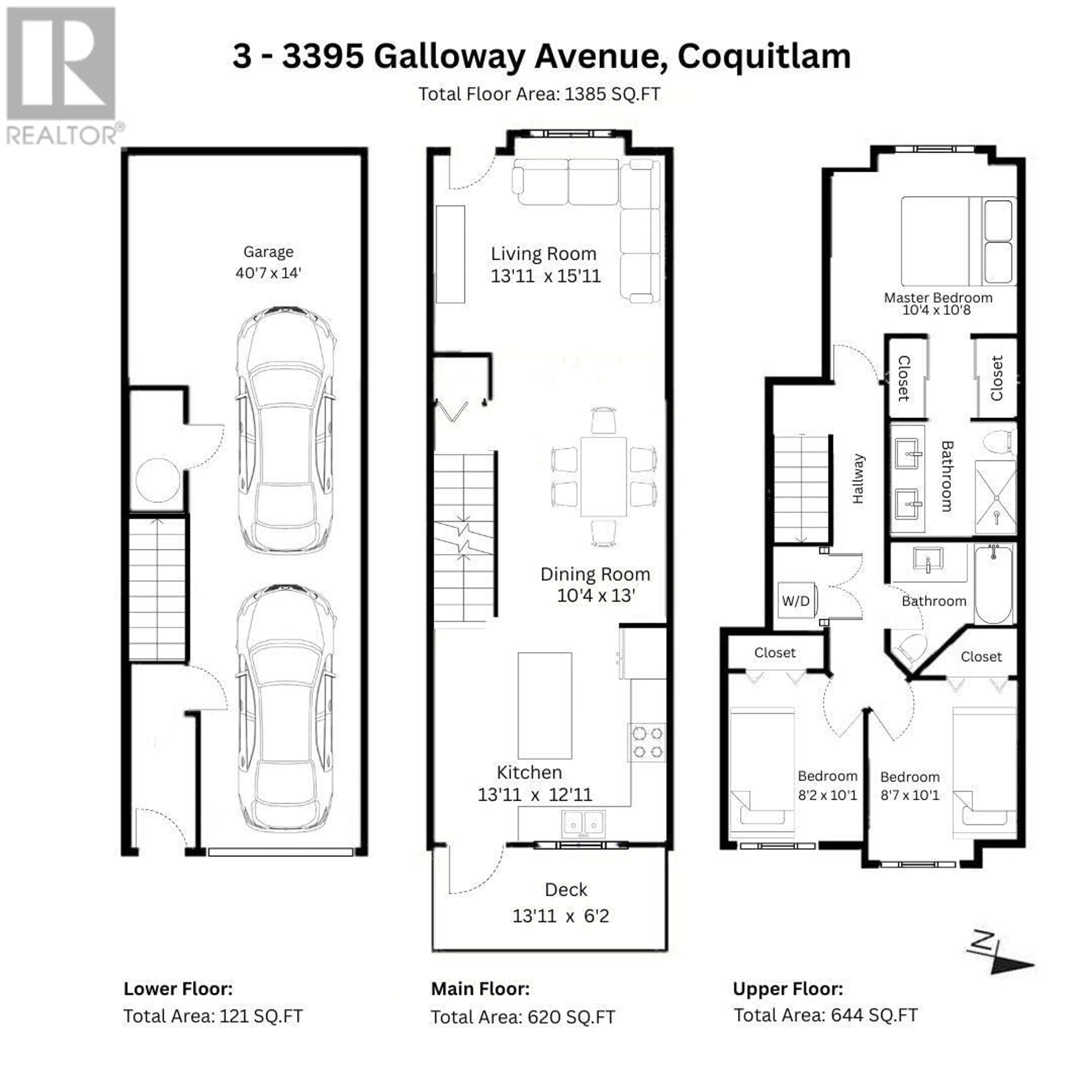 Floor plan for 3 - 3395 GALLOWAY AVENUE, Coquitlam British Columbia V3E0H2