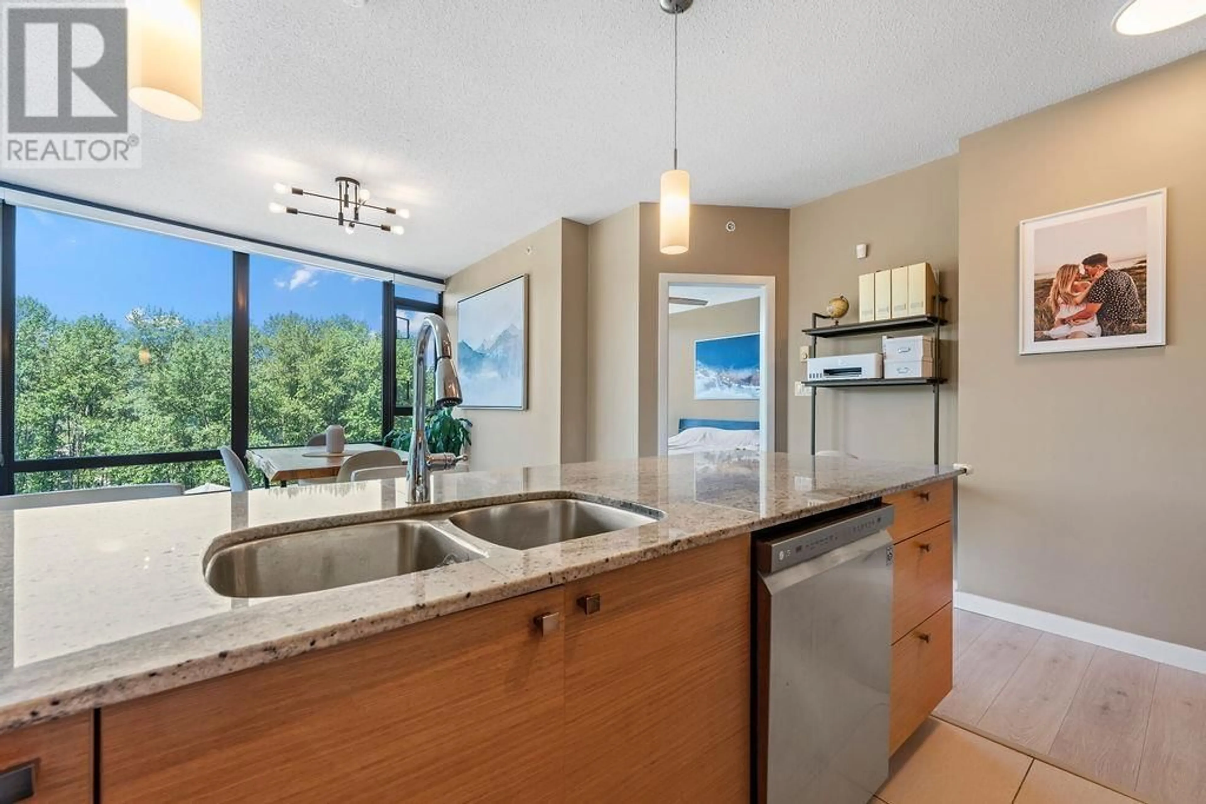 Open concept kitchen, ceramic/tile floor for 704 - 110 BREW STREET, Port Moody British Columbia V3H0E4