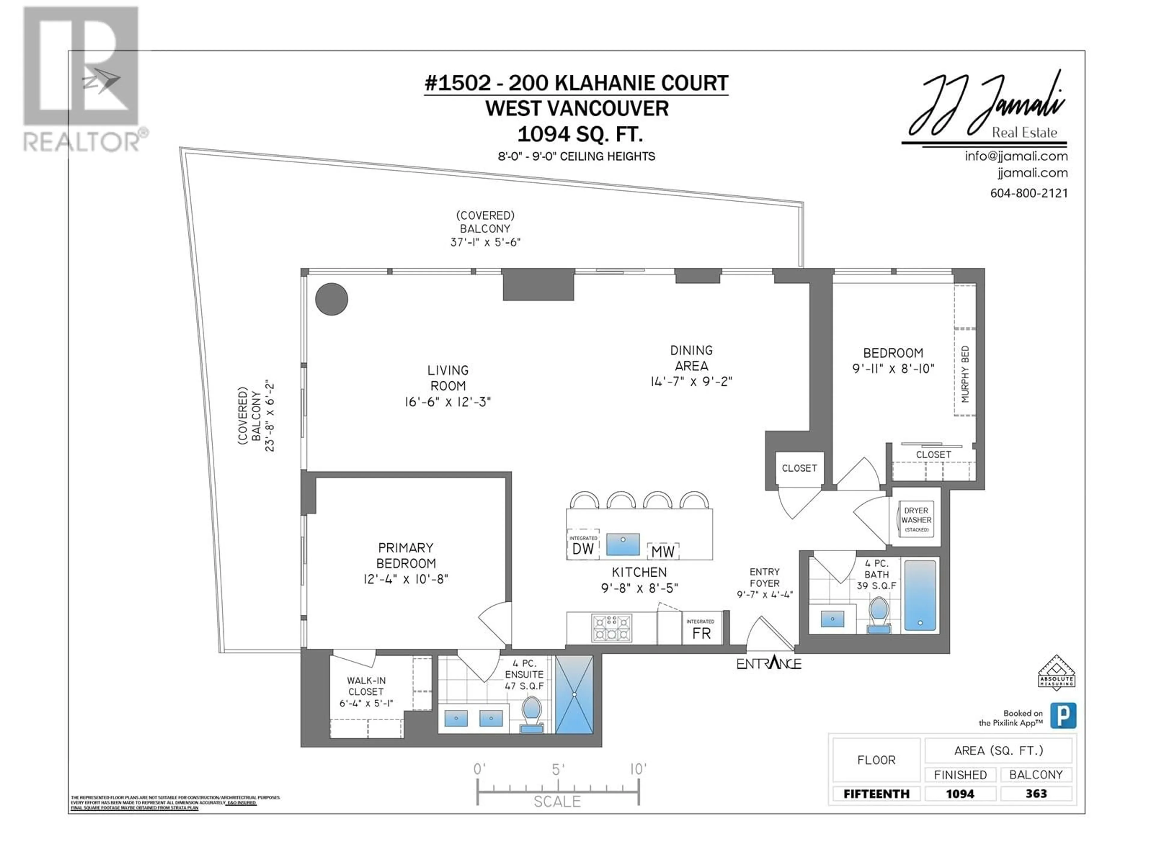 Floor plan for 1506 - 200 KLAHANIE COURT, West Vancouver British Columbia V7P0E4