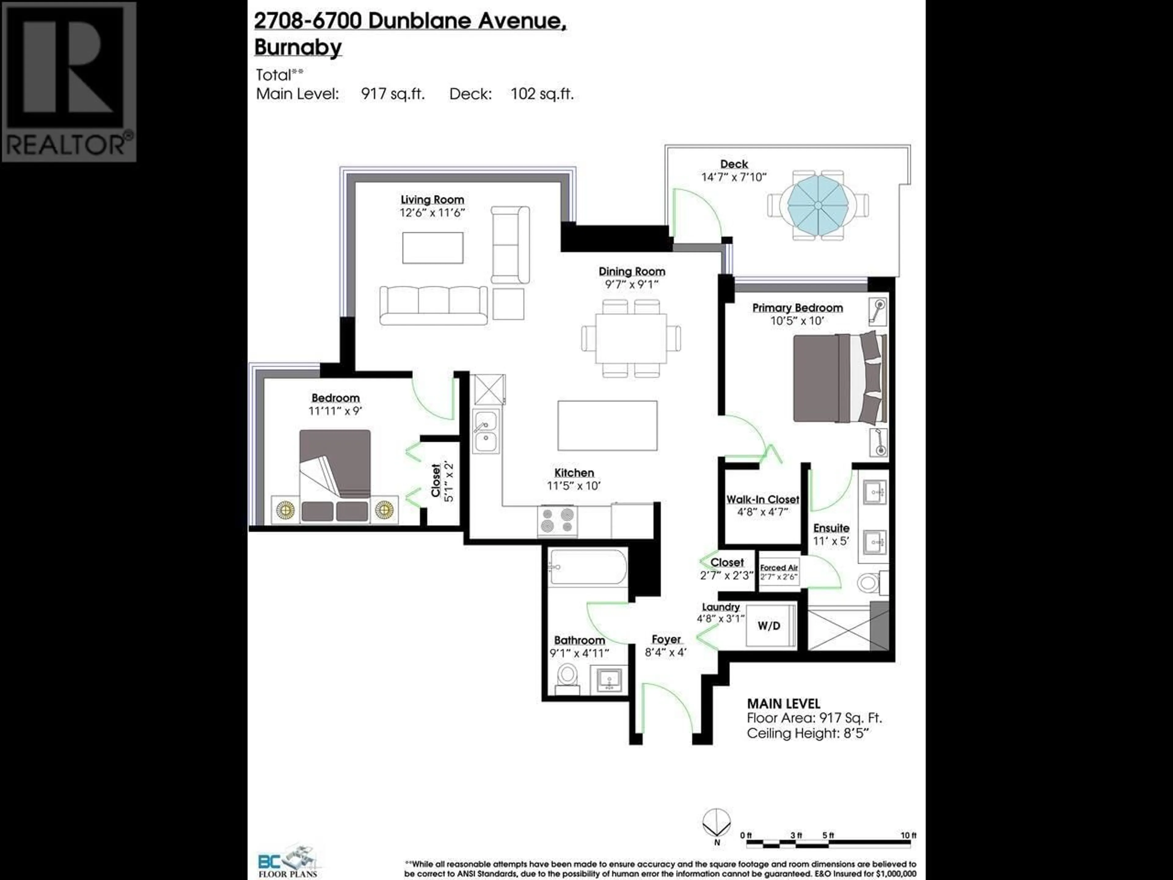 Floor plan for 2708 - 6700 DUNBLANE AVENUE, Burnaby British Columbia V5H0J3