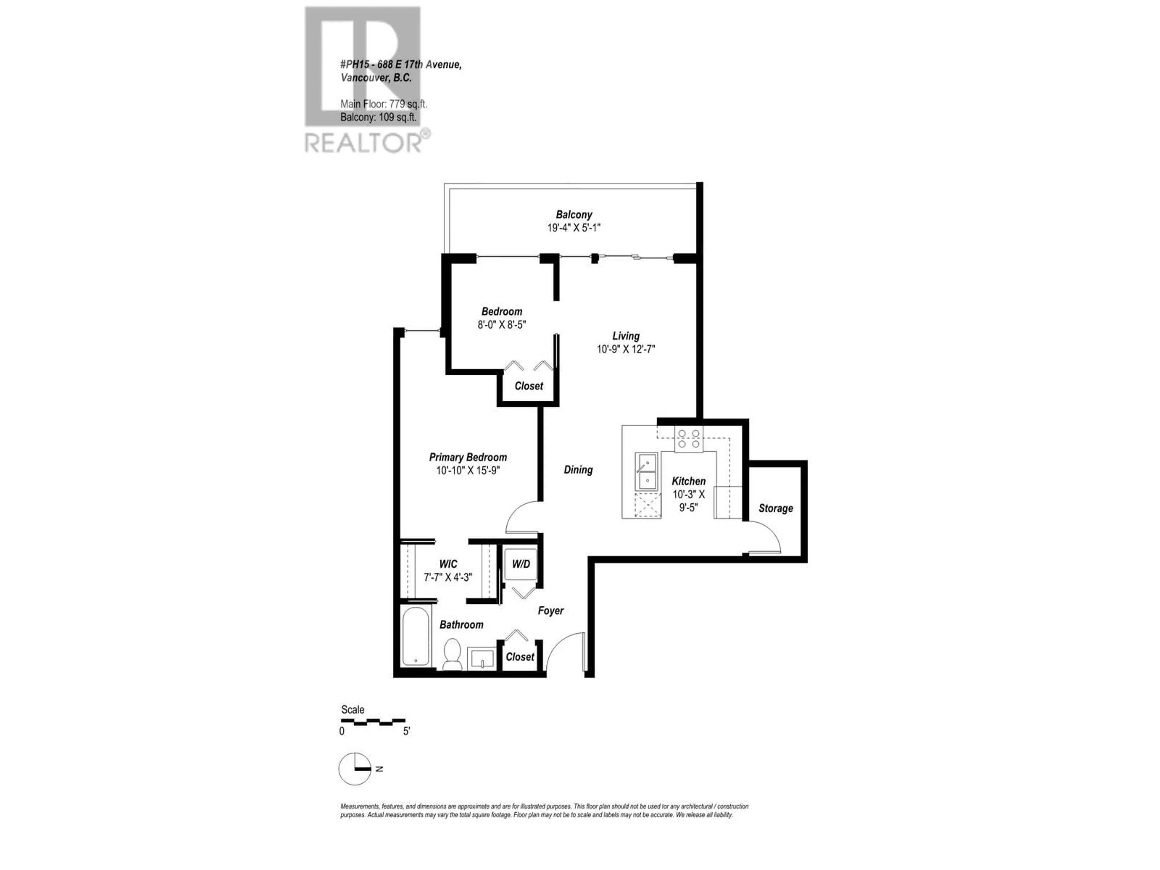 Floor plan for PH15 - 688 17TH AVENUE, Vancouver British Columbia V5V0A8