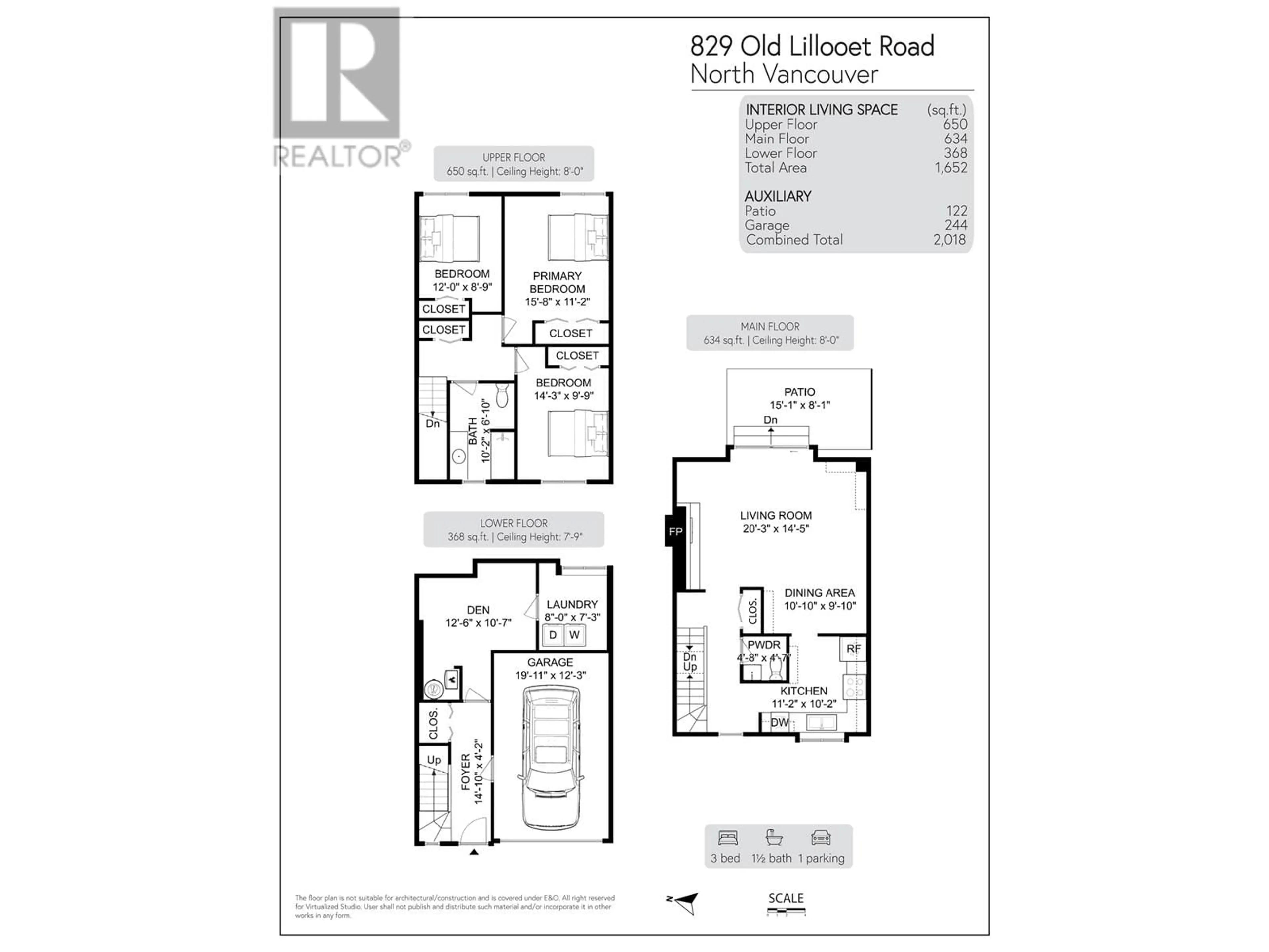 Floor plan for 829 OLD LILLOOET ROAD, North Vancouver British Columbia V7J2H6