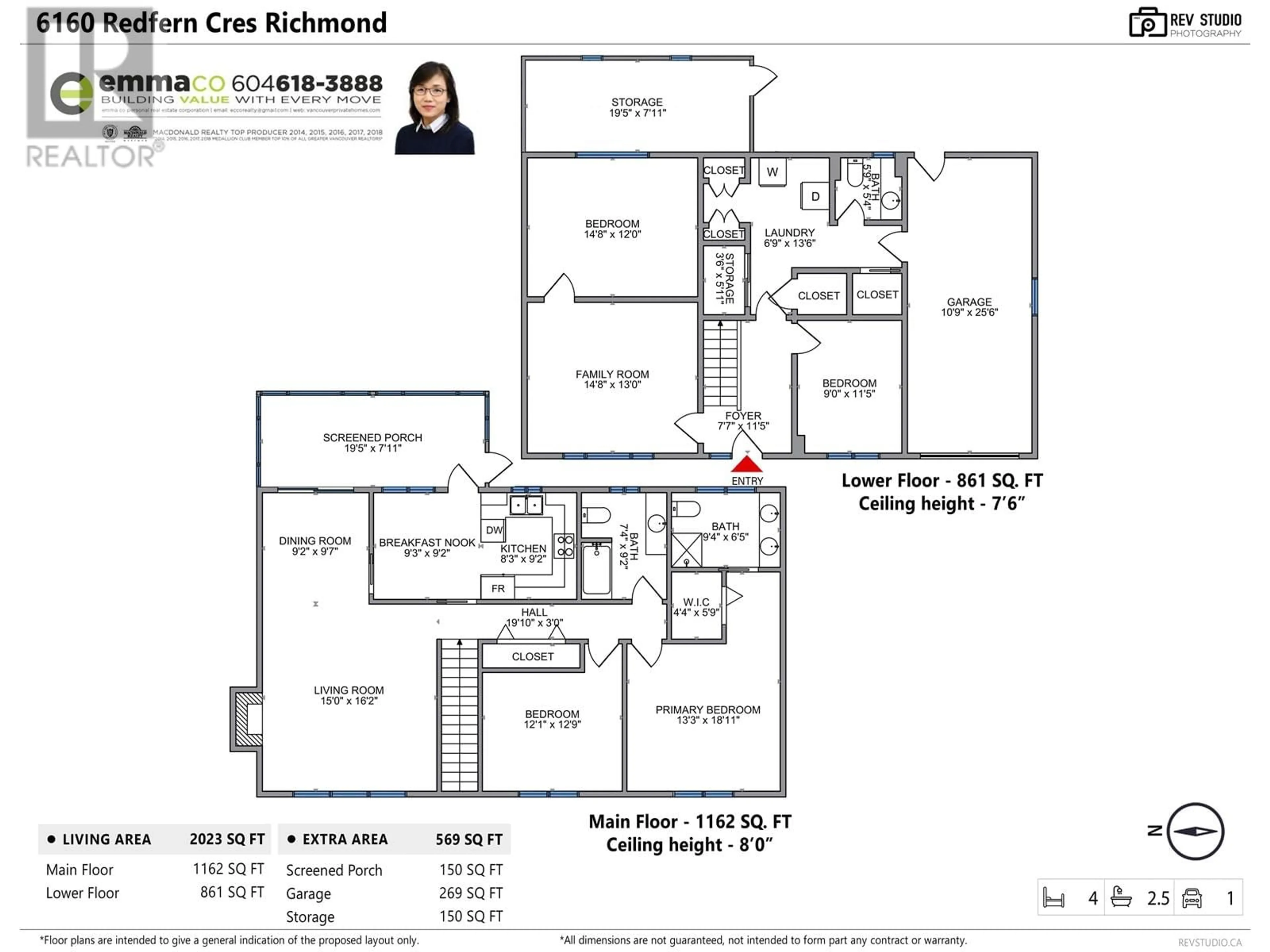 Floor plan for 6160 REDFERN CRESCENT, Richmond British Columbia V7C2V7