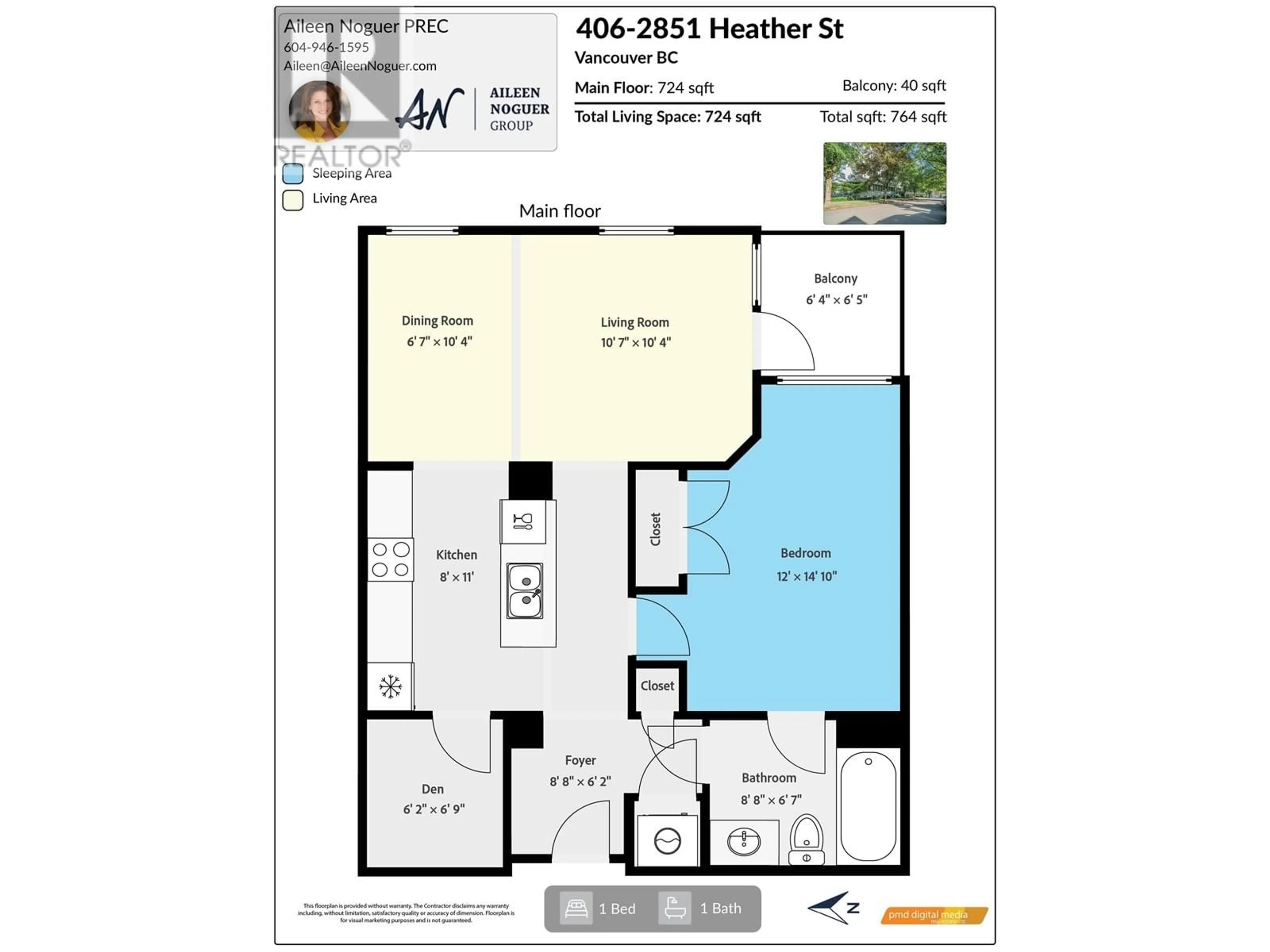 Floor plan for 406 - 2851 HEATHER STREET, Vancouver British Columbia V5Z0A2