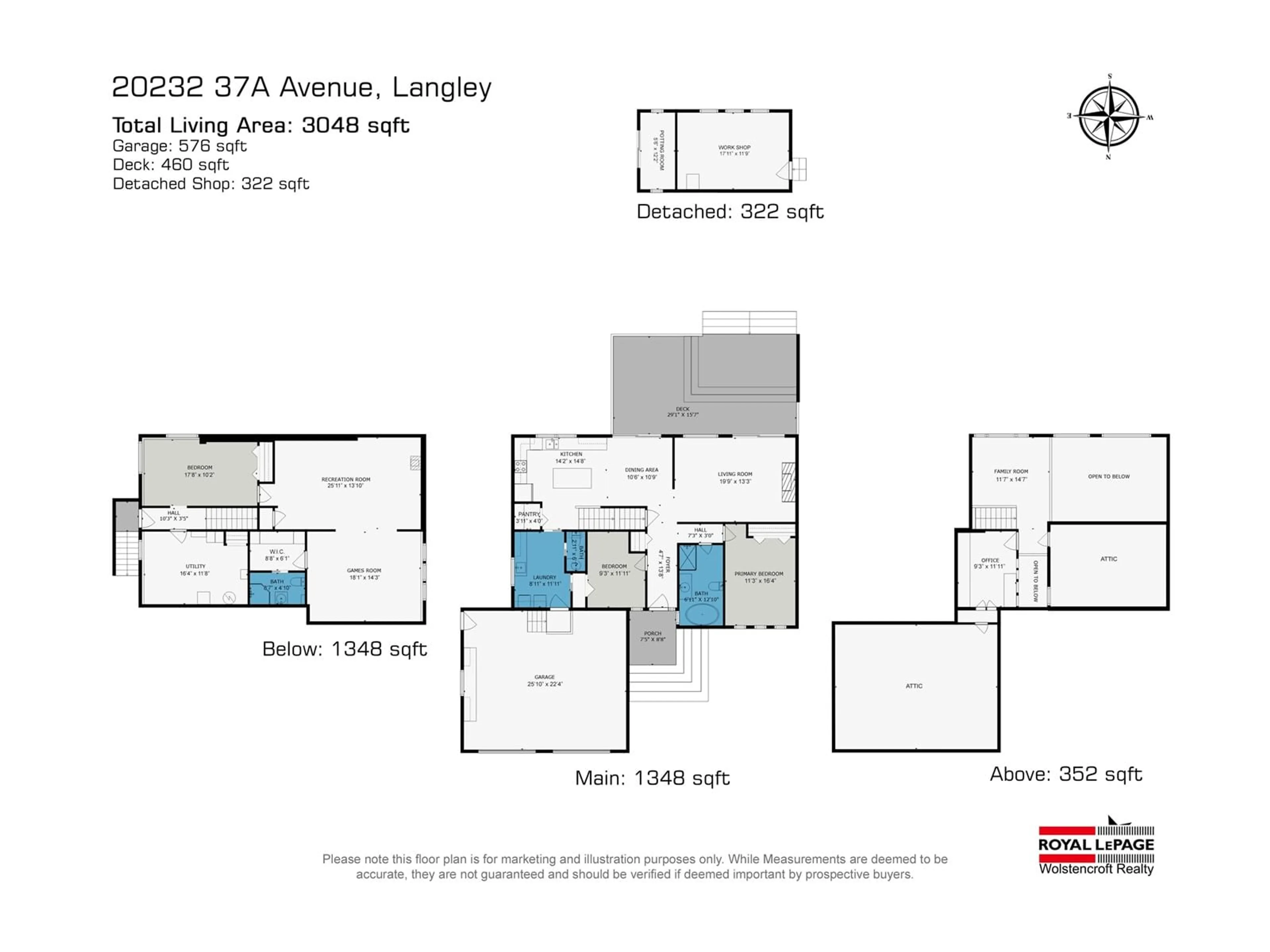 Floor plan for 20232 37A, Langley British Columbia V3A2T1