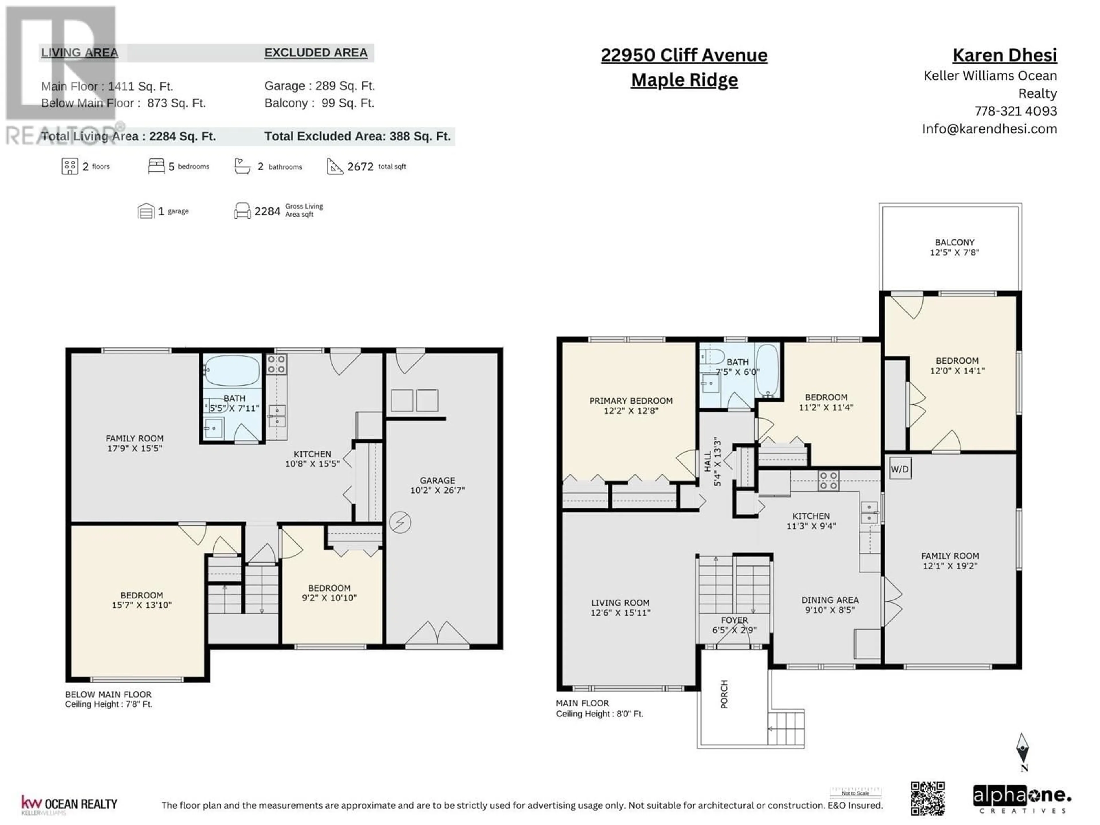 Floor plan for 22950 CLIFF AVENUE, Maple Ridge British Columbia V2X7Z9