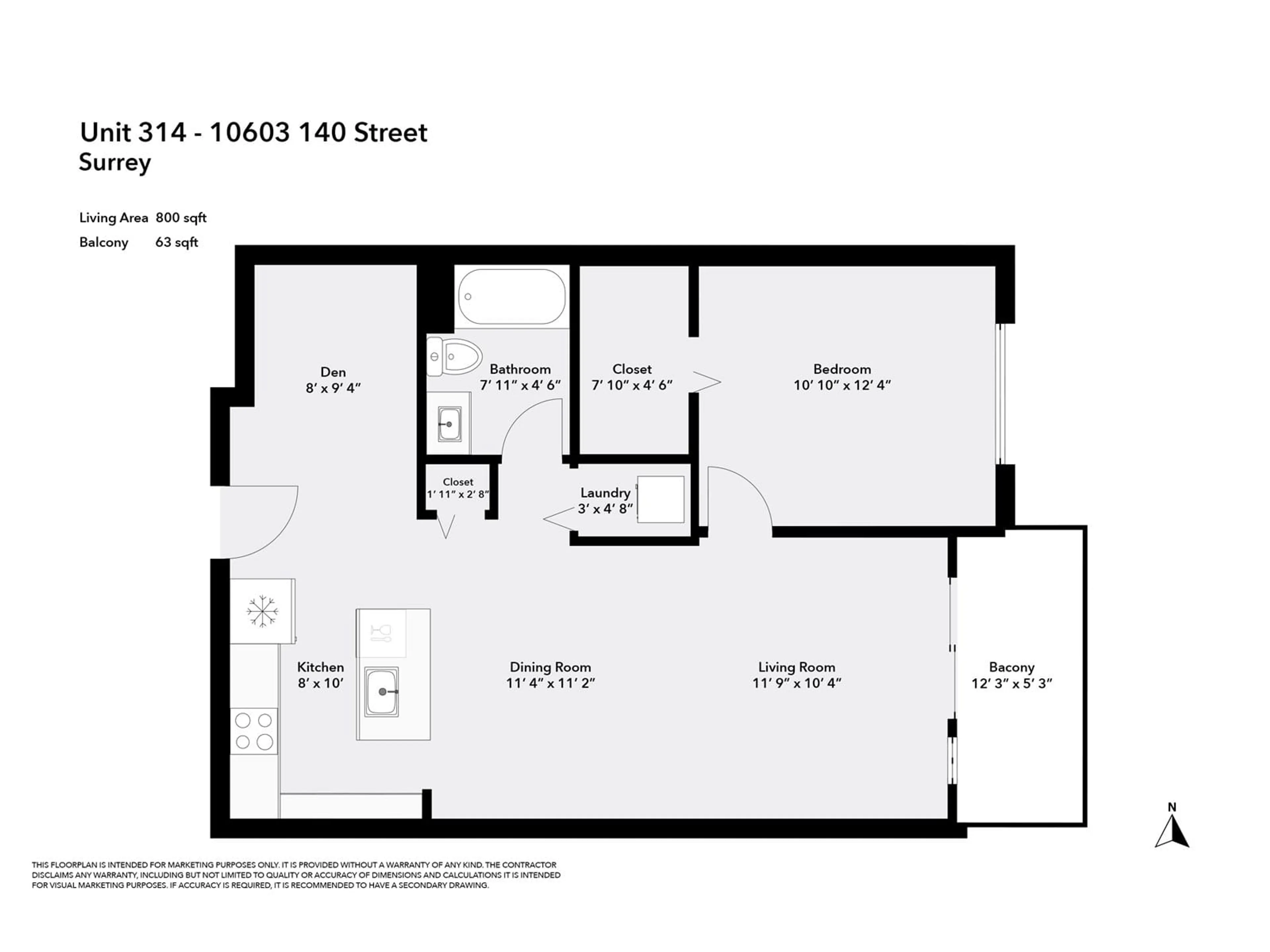 Floor plan for 314 - 10603 140, Surrey British Columbia V3T0M8