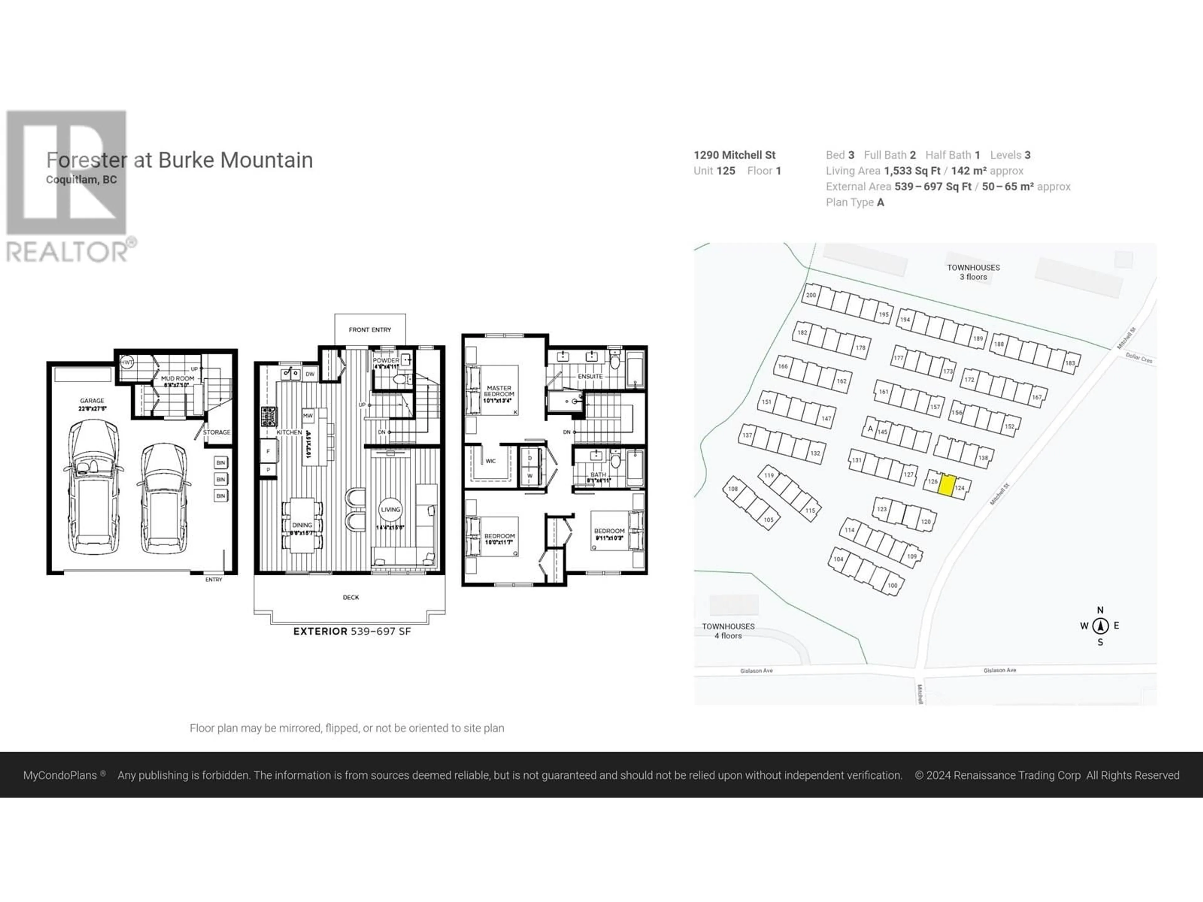 Floor plan for 125 - 1290 MITCHELL STREET, Coquitlam British Columbia V3E0N9