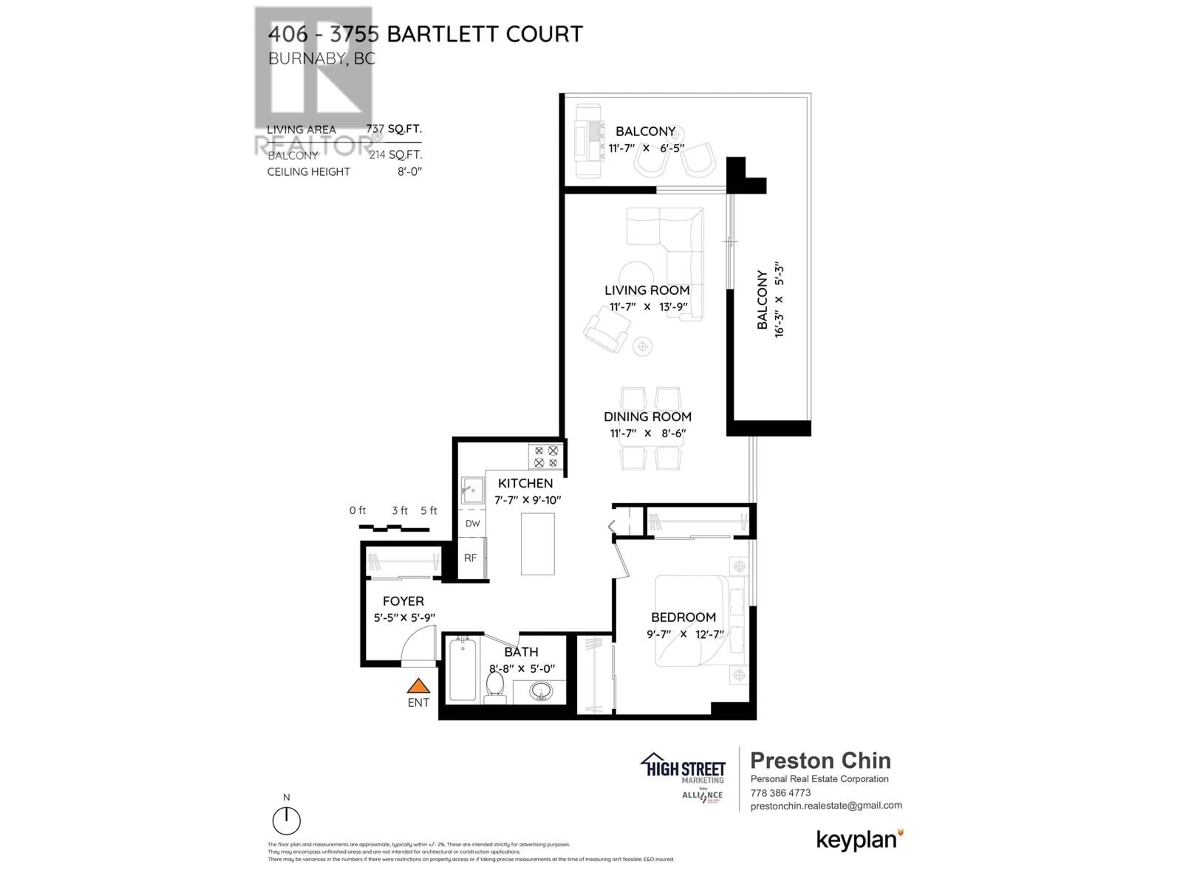 Floor plan for 406 - 3755 BARTLETT COURT, Burnaby British Columbia V3J7G7