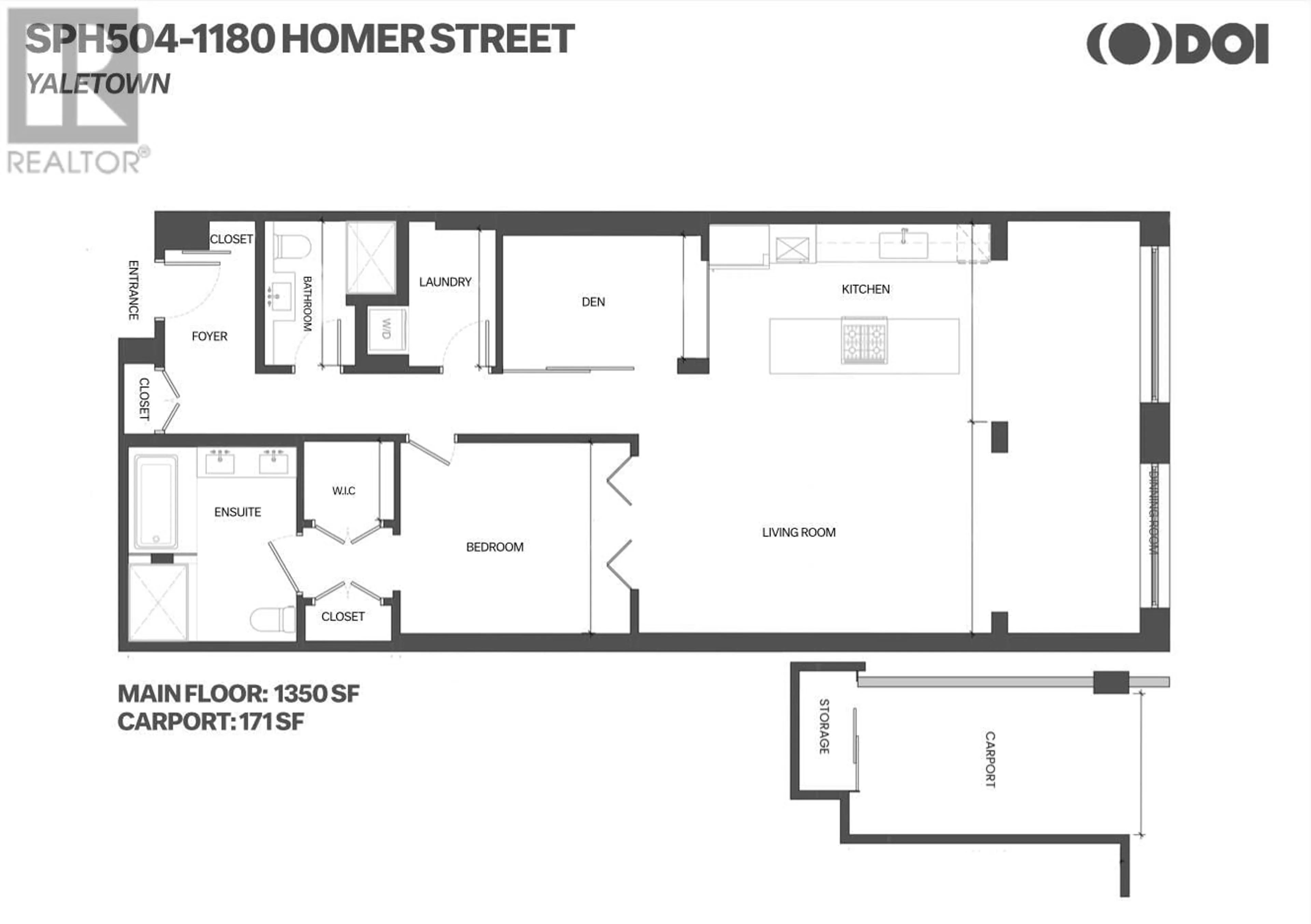 Floor plan for SPH504 - 1180 HOMER STREET, Vancouver British Columbia V6B2X6