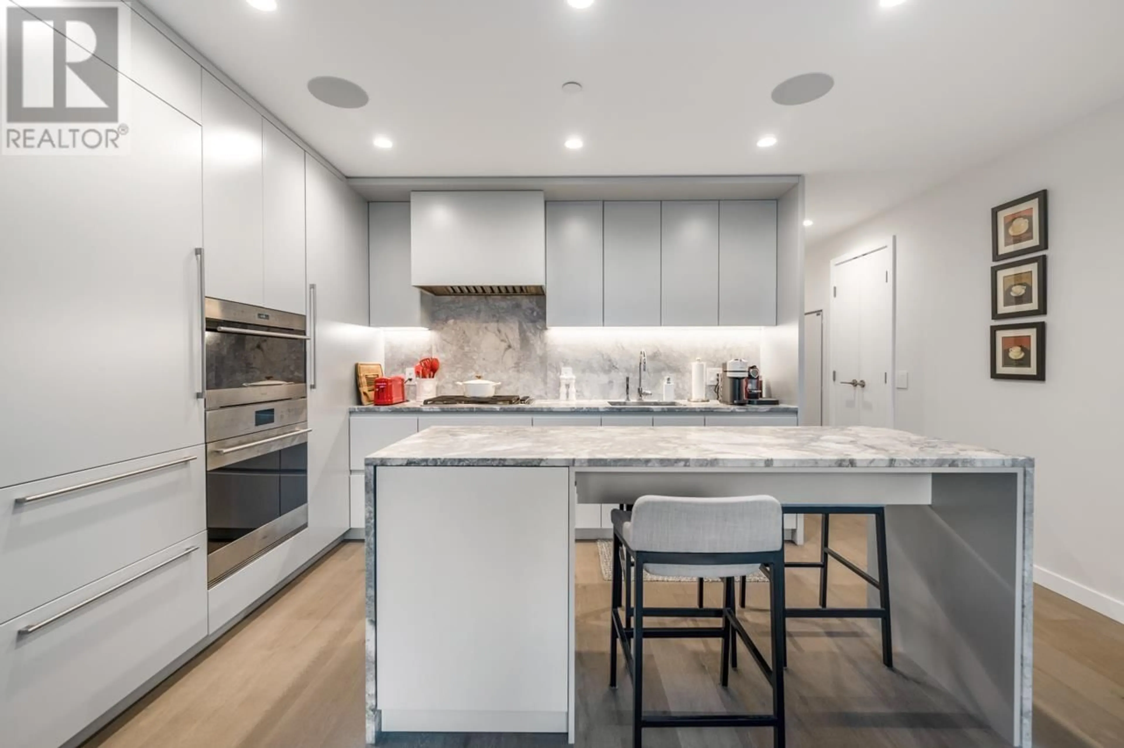 Contemporary kitchen, ceramic/tile floor for 802 - 7418 PAULSON STREET, Vancouver British Columbia V6P0K2