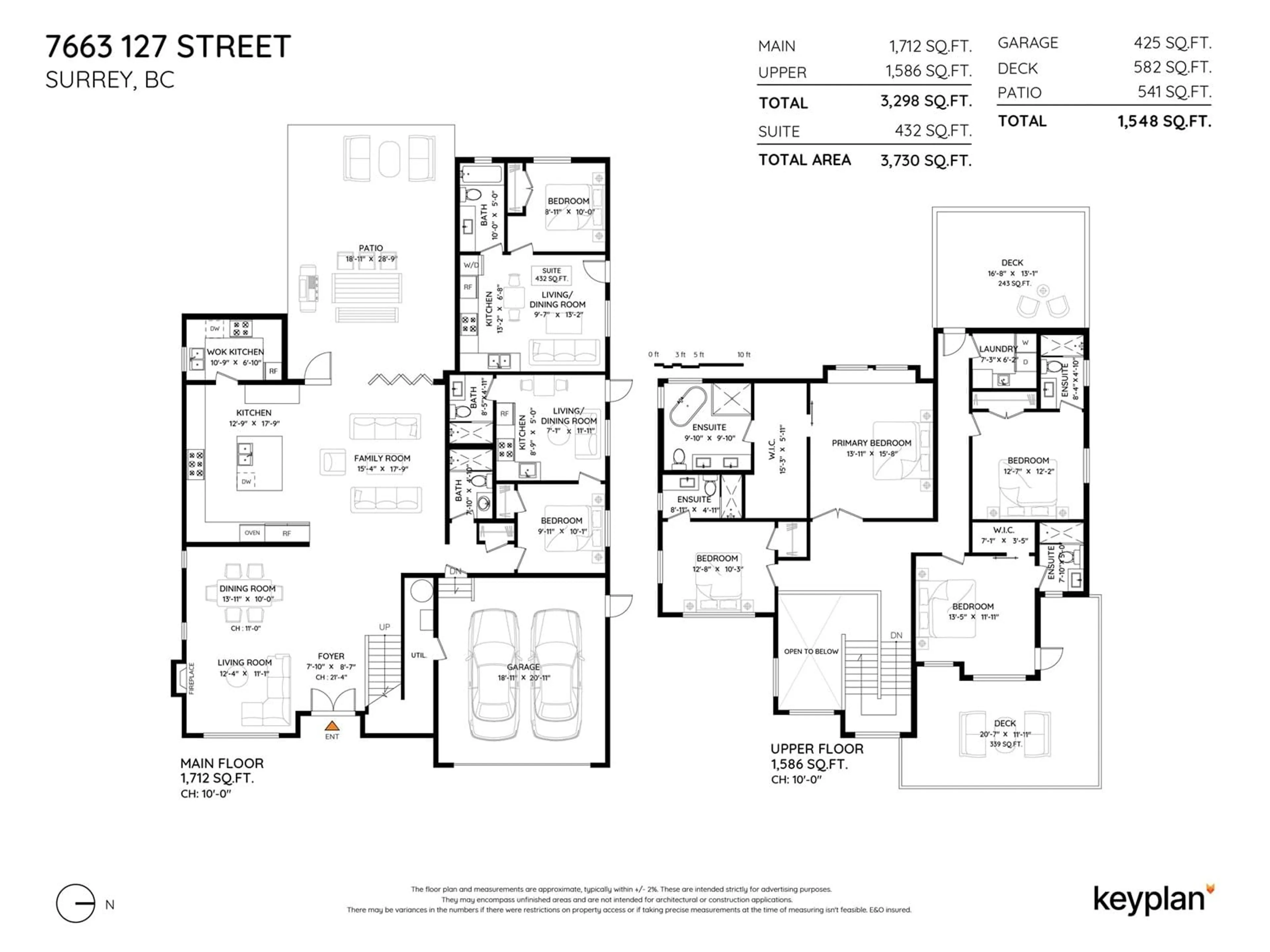 Floor plan for 7663 127, Surrey British Columbia V3W4B1